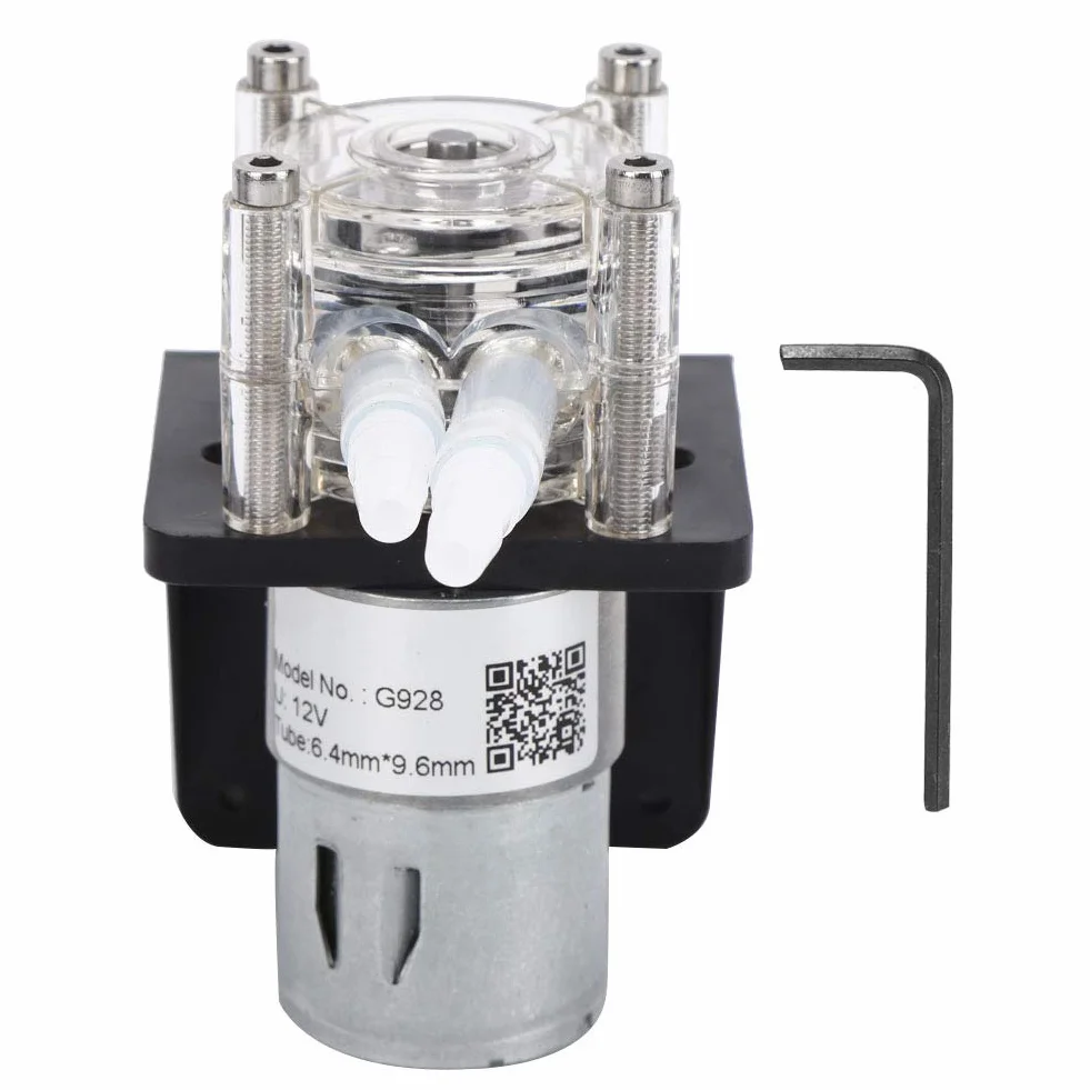Pompa perystaltyczna o dużym przepływie, odporna na korozję, z przezroczystą głowicą PC, 500 ml/min, pompa perystaltyczna z kluczem (12 V)