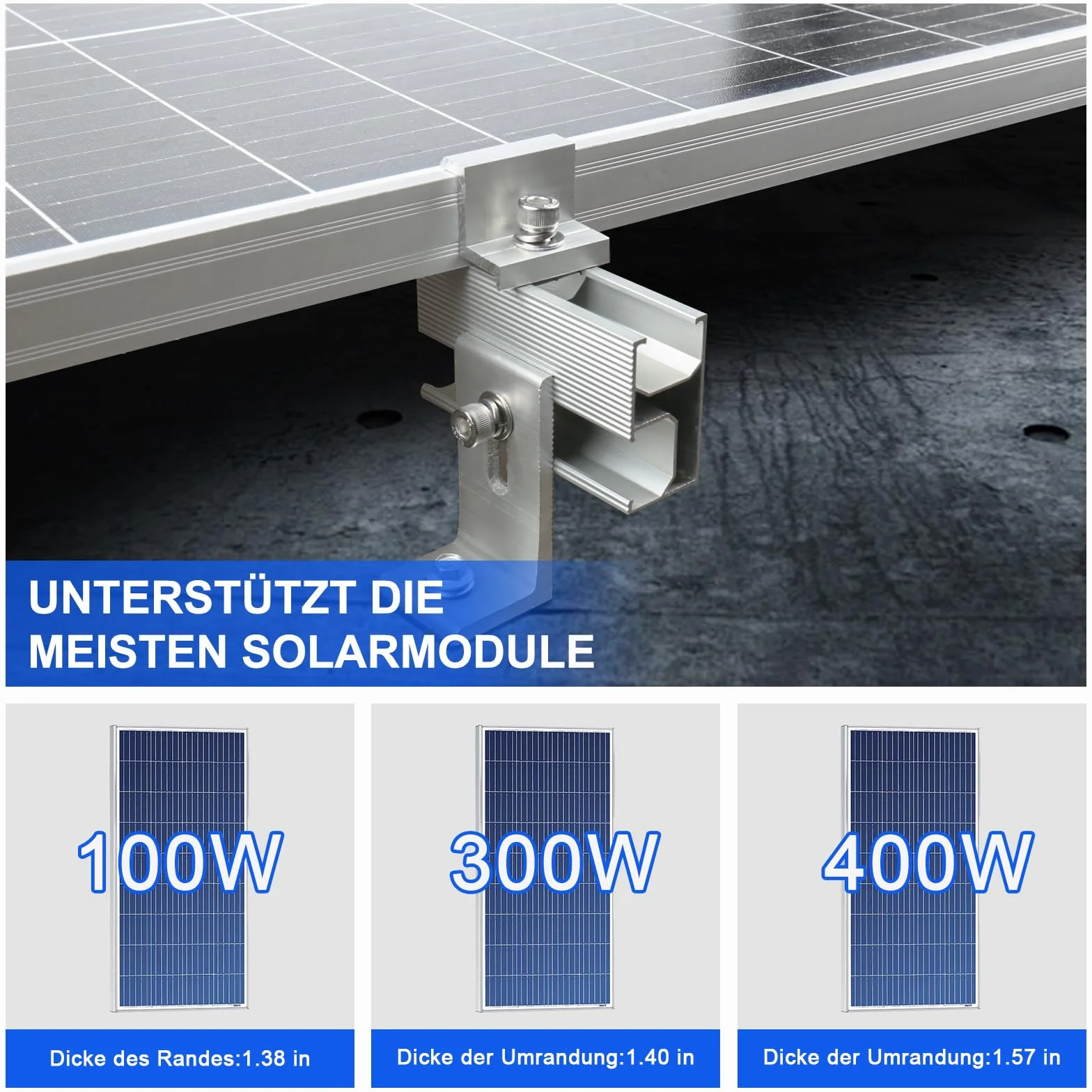 Zestaw uchwytów do modułu solarnego 10 sztuk aluminiowych do paneli słonecznych mini szyna montażowa