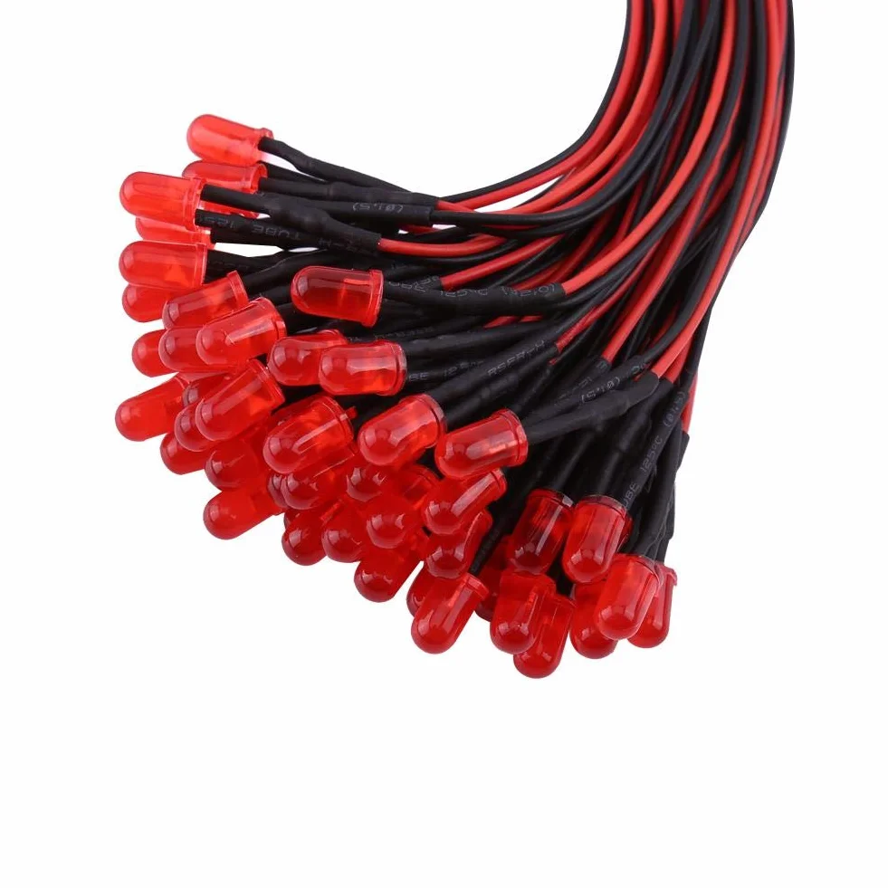 Diody LED DC 12V 3/5/10mm rozproszone wielokolorowe 50 szt.