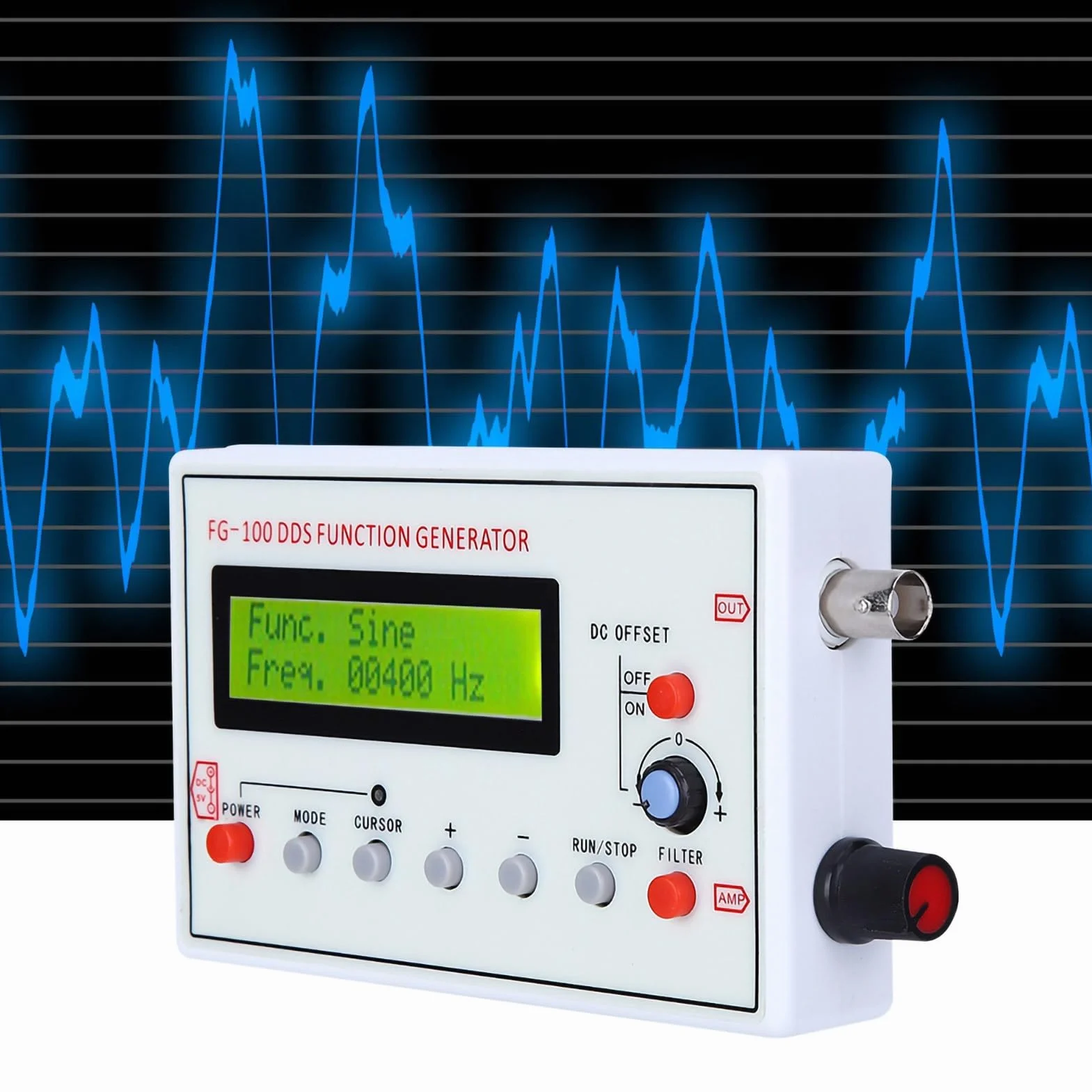 Generator funkcji, łatwy w przenoszeniu, wiele funkcji Generator funkcji DDS, mały rozmiar, wysoka precyzja i stabilna częstotliwość dla szkolnego laboratorium