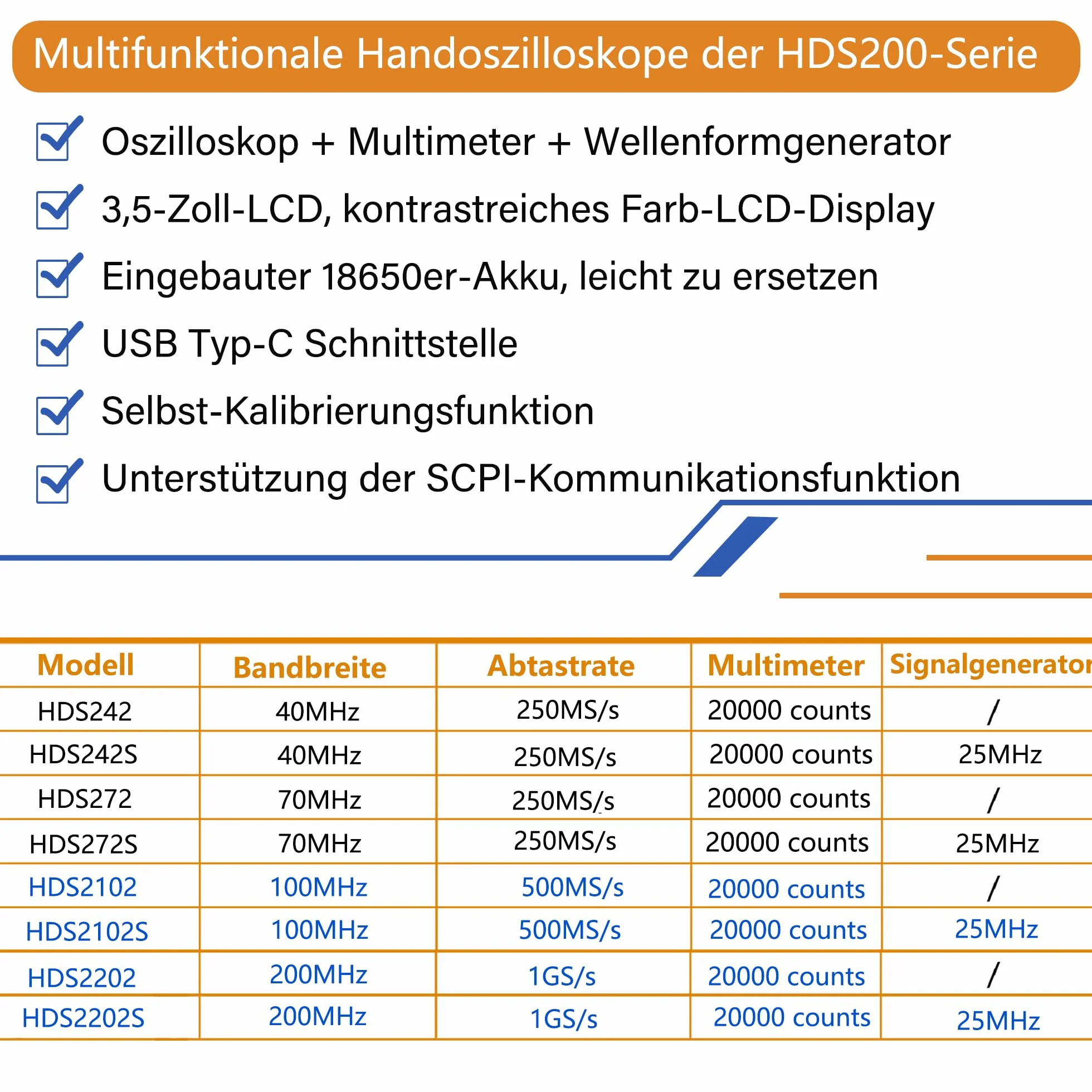 HDS272S 3 w 1 OWON oscyloskop 70 MHz z 2+1 CH z wyświetlaczem LCD 3,5 cala z regulacją jasności (oscyloskop + multimetr + generator)