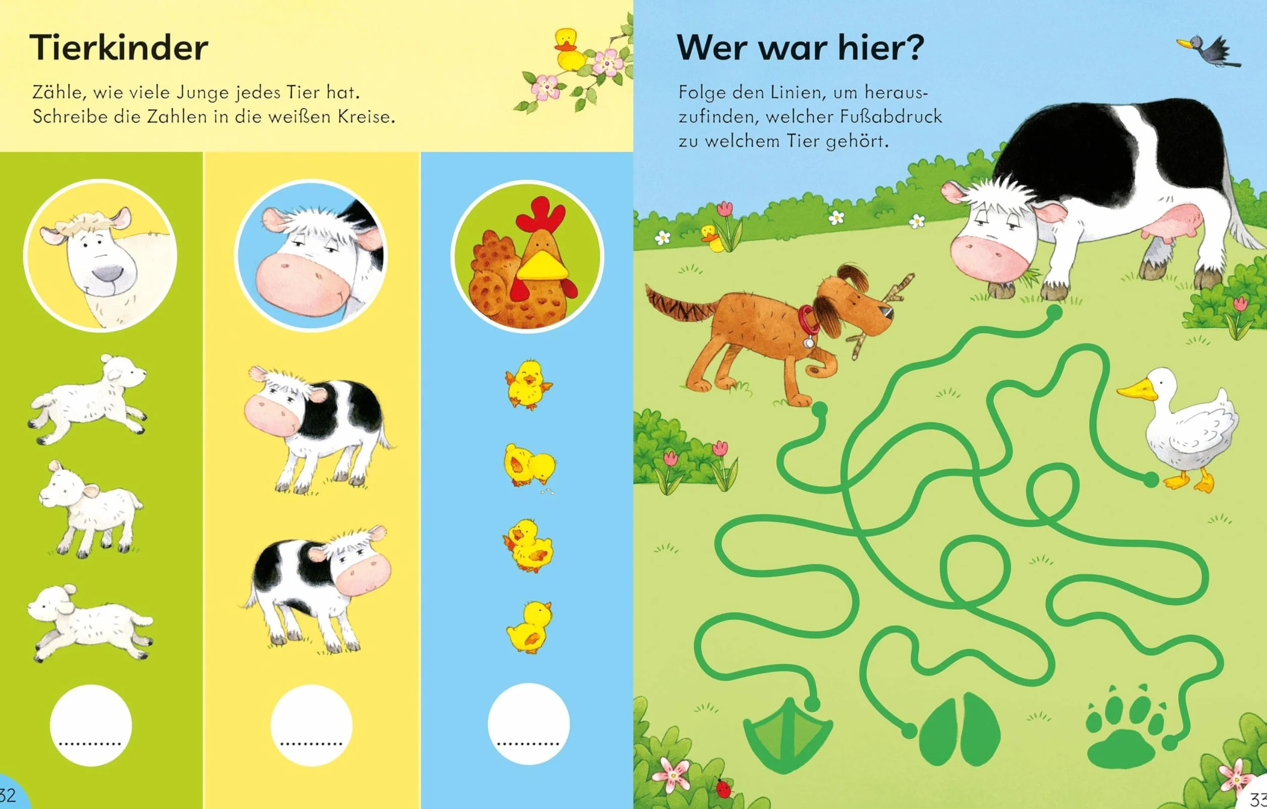 Mein Alles-drin-Mitmachbuch: Auf dem Bauernhof - Rätsel, Ausmalseiten, Sticker, Puzzle und Domino-Spiel für Kinder ab 4 Jahren