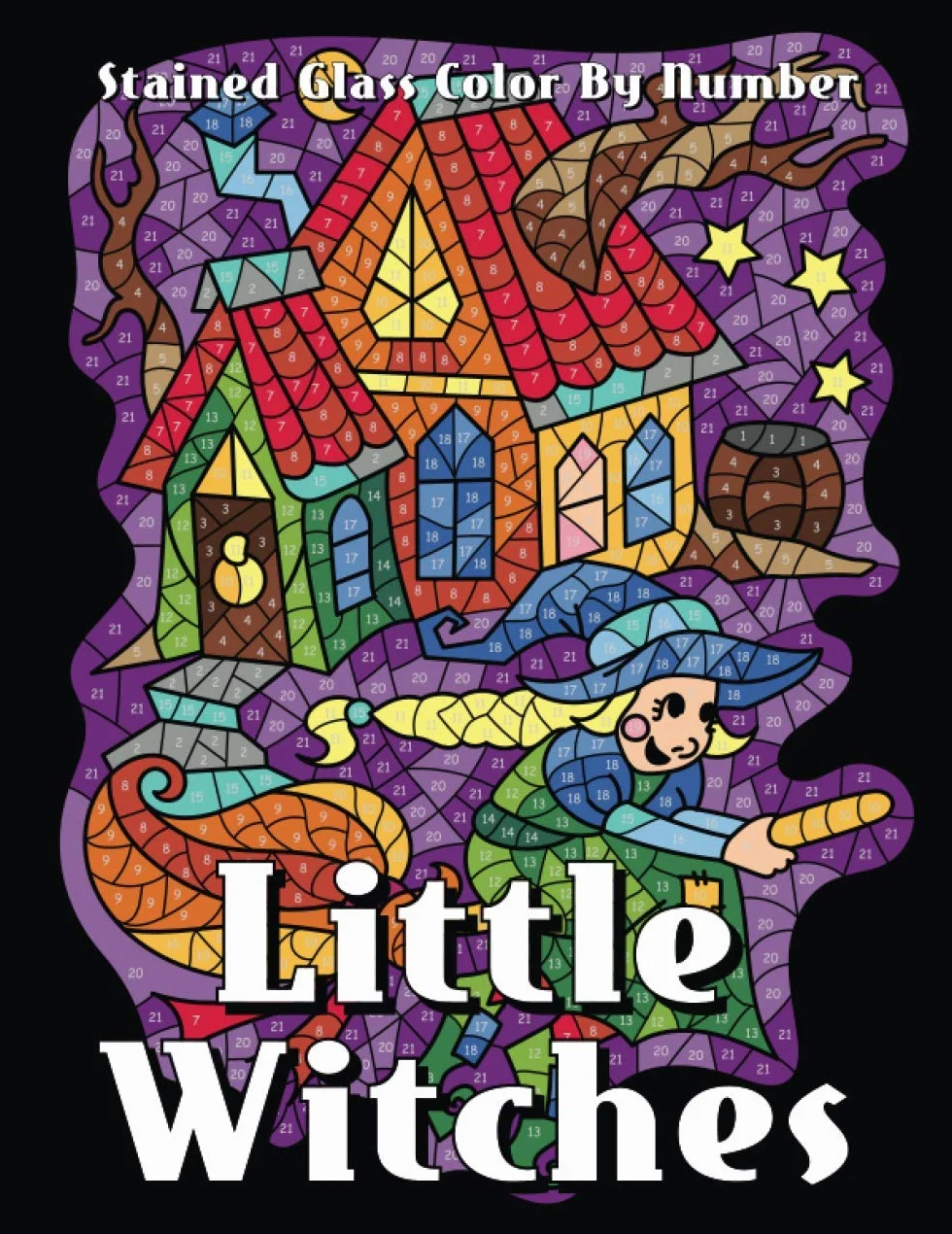 Little Witches Stained Glass Color By Number