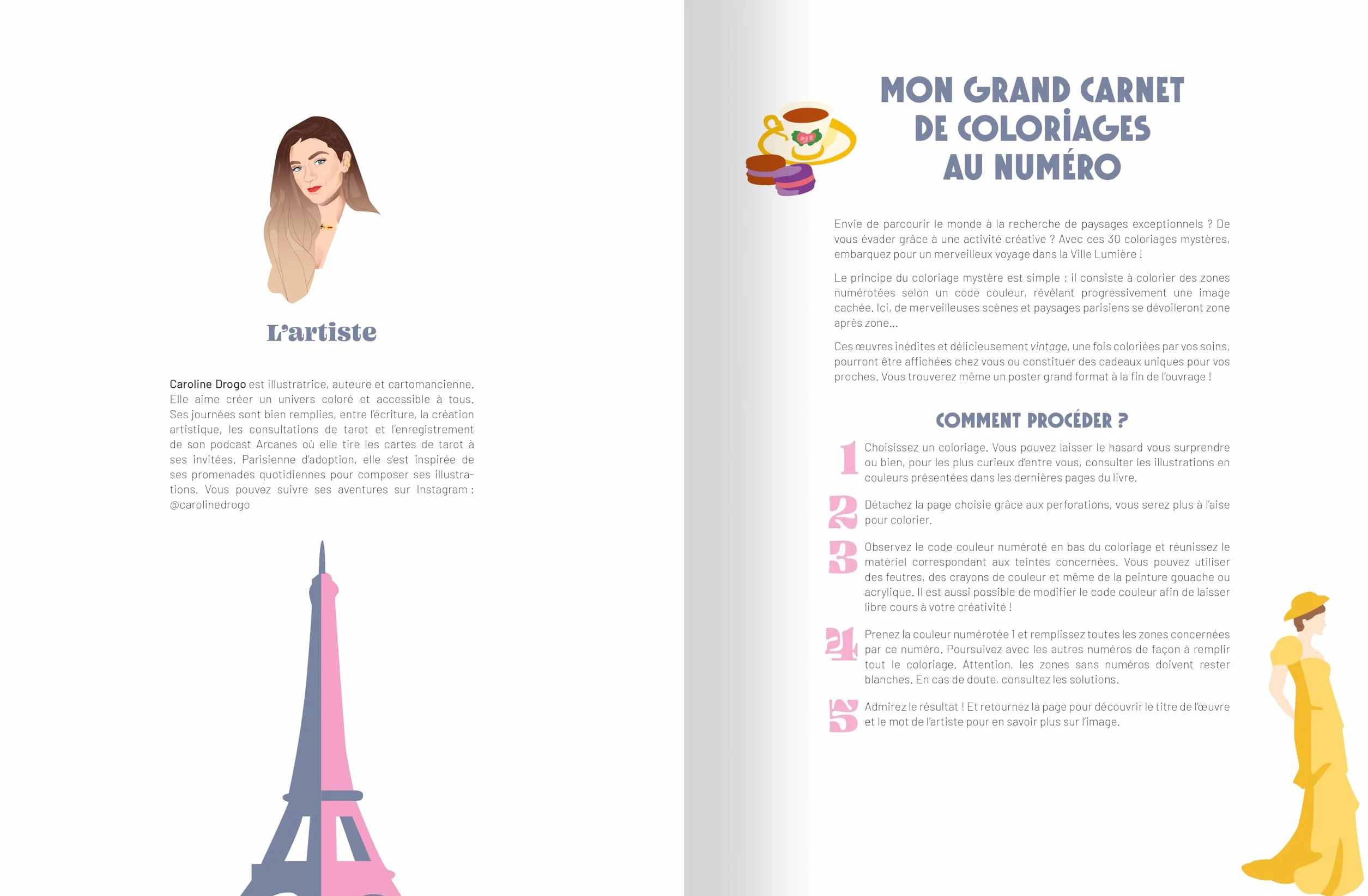 Paris 30 Coloriages mystères pour adultes - Pages détachables + 1 Grand poster - Papier épais 190 gr: Mon grand carnet de coloriages au numéro