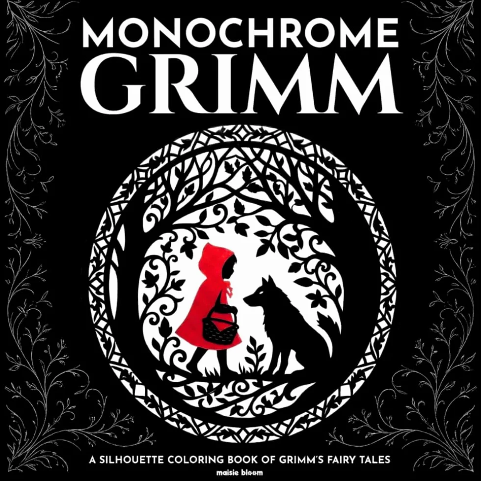 Monochrome Grimm Coloring Book: Forty Fairy Tales in Black and White