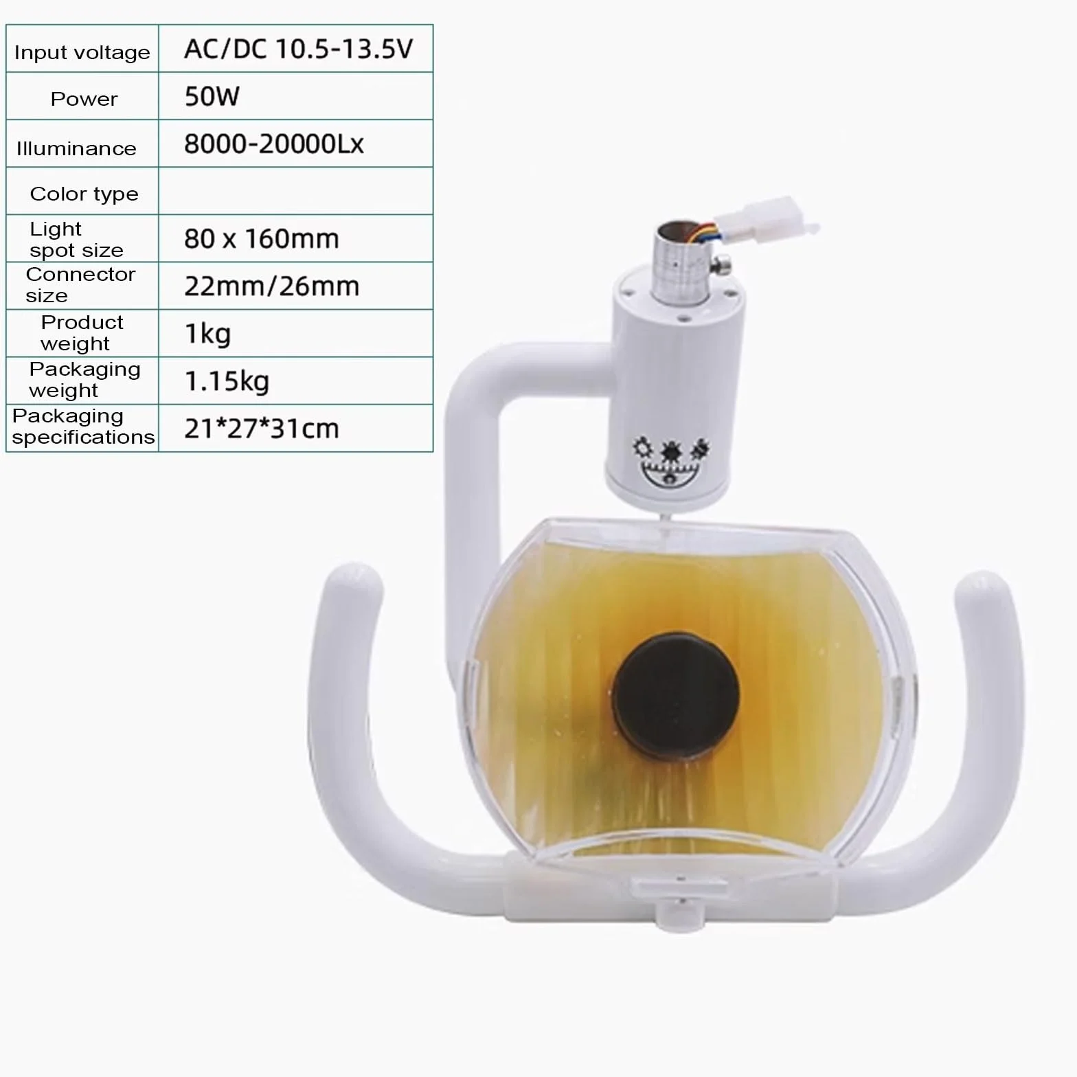 Lampa Stomatologiczna LED Do Badań Chirurgicznych Uchwyt Ze Stopu Aluminium Interfejs Ramienia 22-35mm
