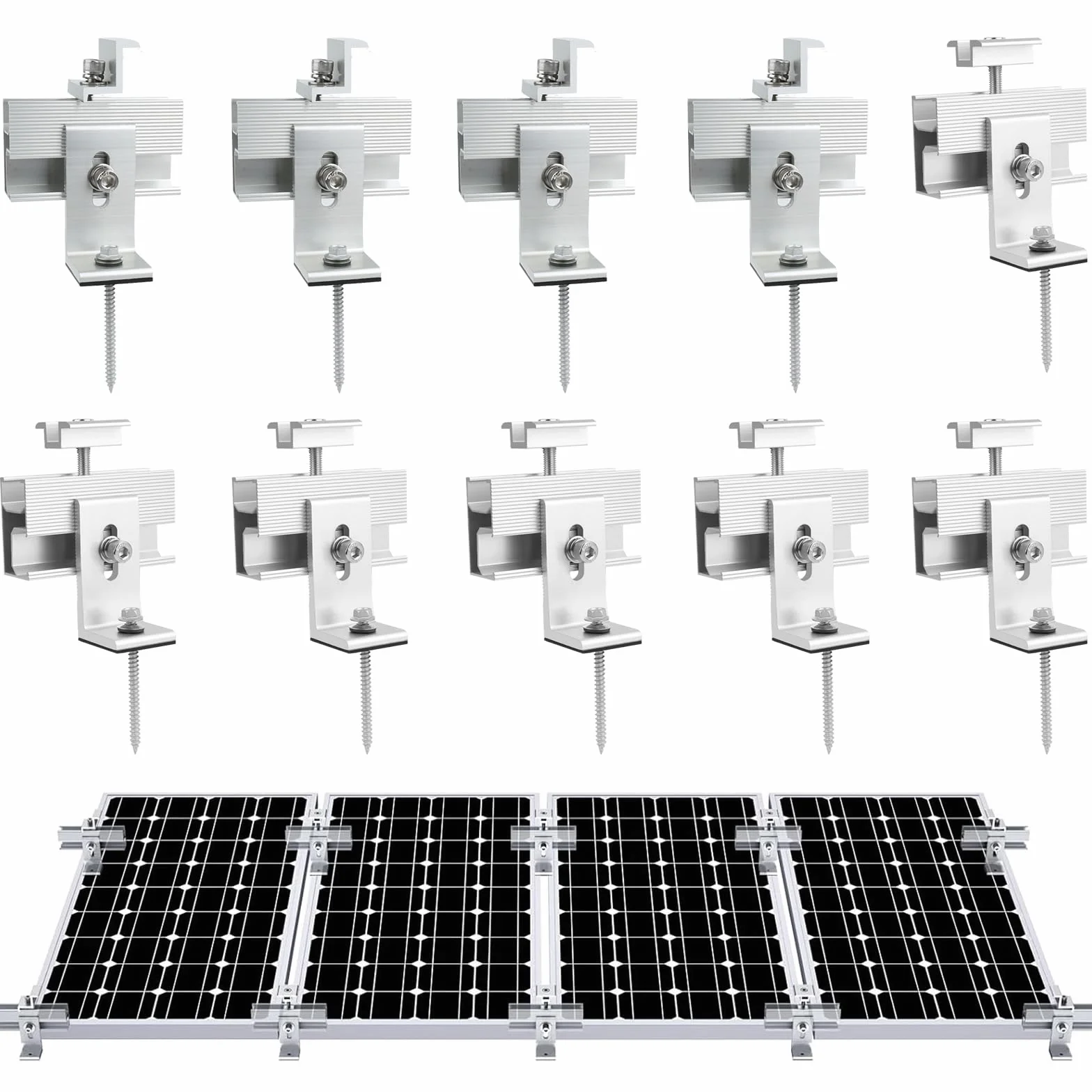 Zestaw uchwytów do modułu solarnego 10 sztuk aluminiowych do paneli słonecznych mini szyna montażowa