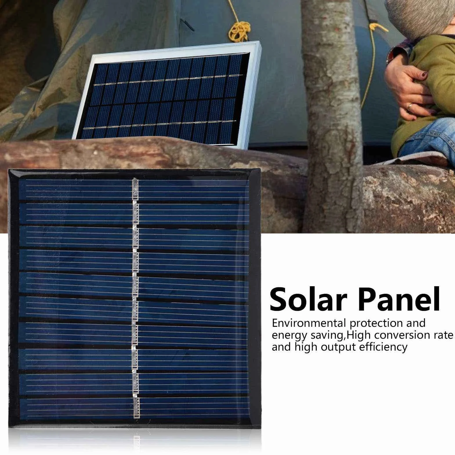2 Szt. Mini Panel Słoneczny 0.7W 5V 0-140mA, 70x70mm Solarny Panel Epoksydowy Przenośne Zamknięte Ogniwo Słoneczne do Paneli Słonecznych o Małej Mocy