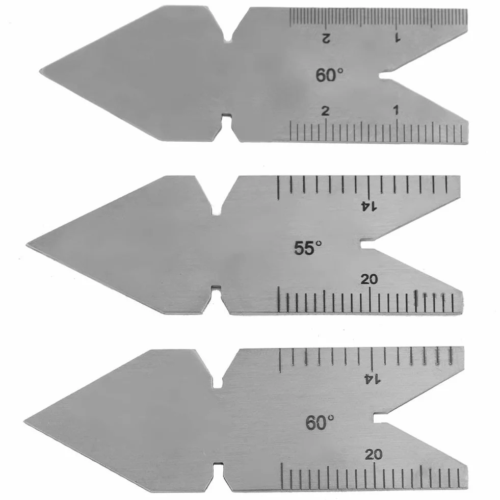 1 Szt. Skok Gwintu 2 Szt. 60 ° środek Fishtail Gauge do Mierników do Gwintowania i 1 Szt. 55 ° środek Gauge Cal Metryczny