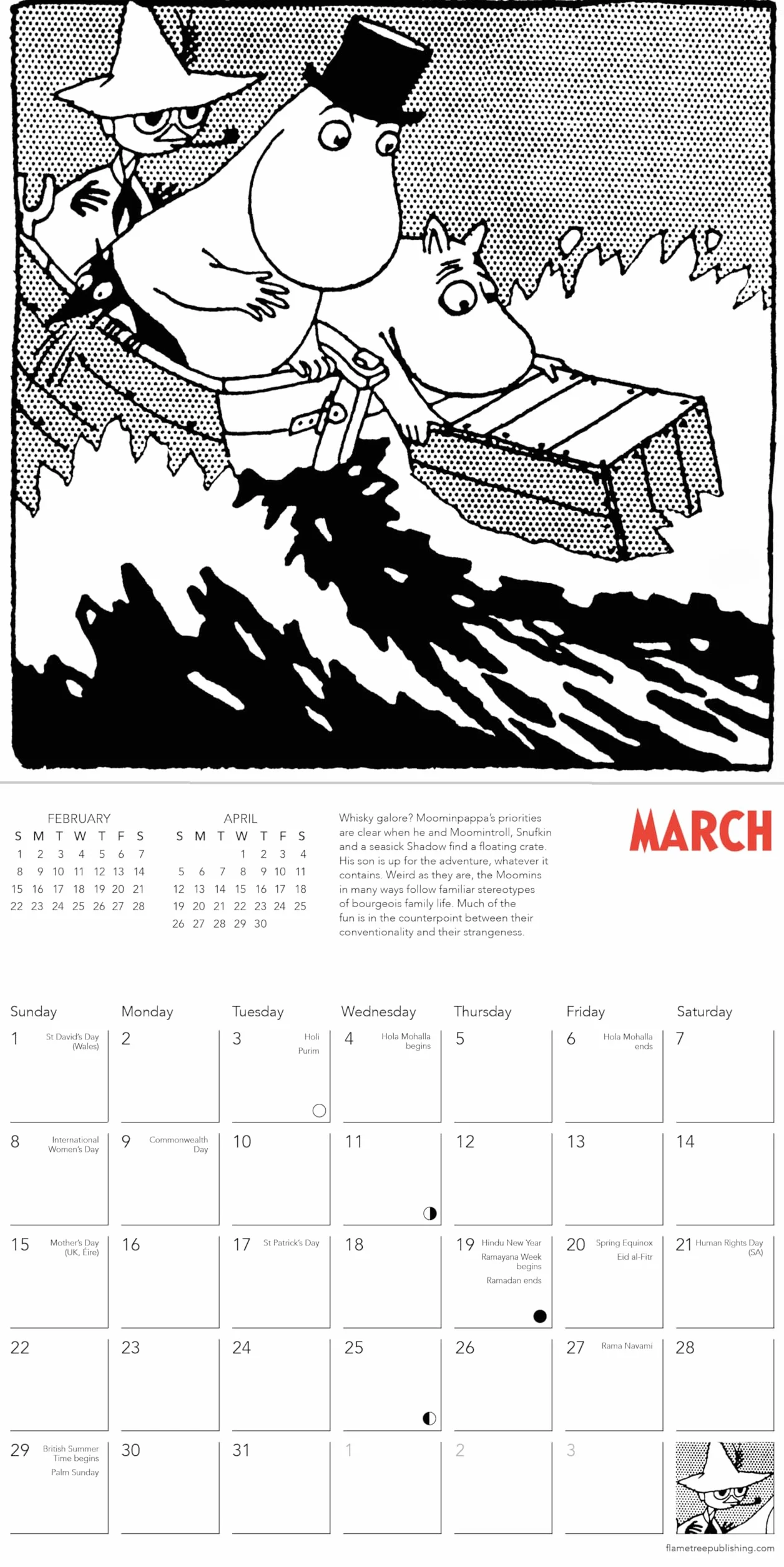 Moomin 2026 Wall Calendar Mini Art Calendar