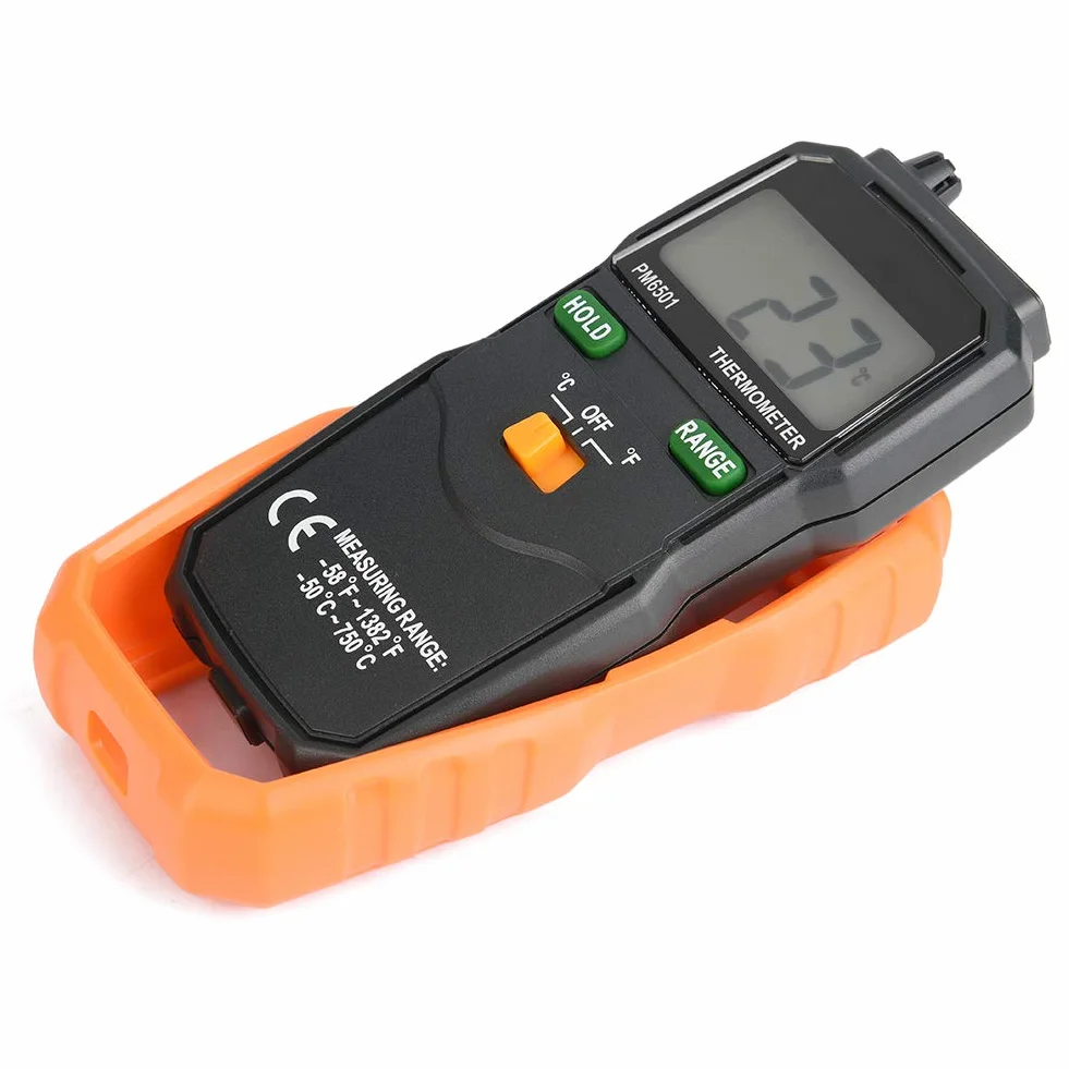 Termometr cyfrowy, cyfrowy termometr PEAKMETER PM6501 z sondą z termoparą typu K.