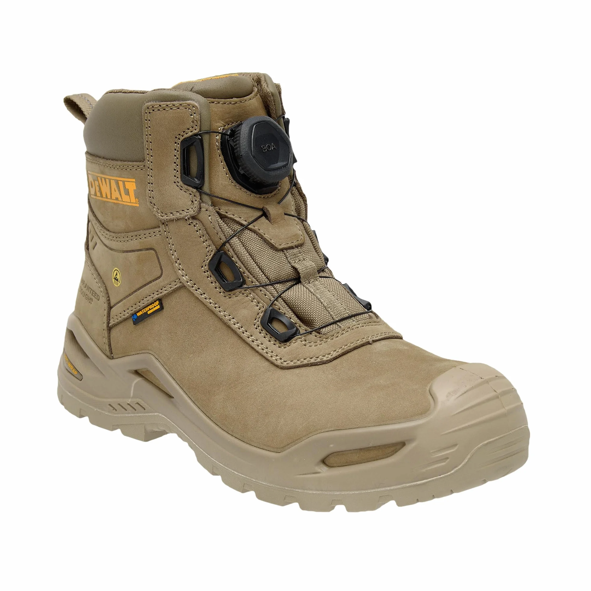 DEWALT Lander męskie wodoodporne buty robocze ze skóry nubukowej, szerokie dopasowanie, zapięcie BOA, niemetaliczne buty ochronne