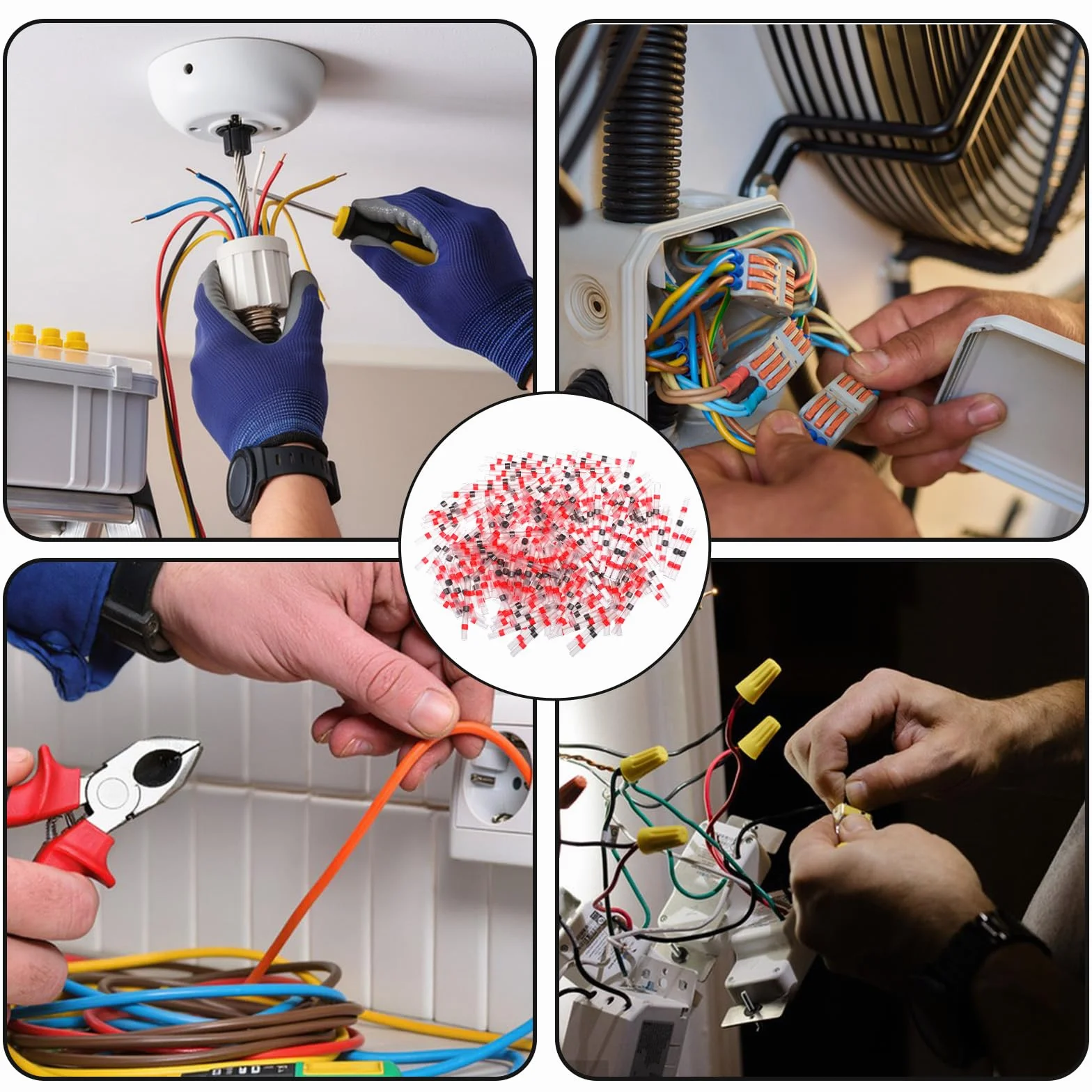 Złącze kablowe łącznik lutowniczy 22-18AWG czerwony 150 sztuk