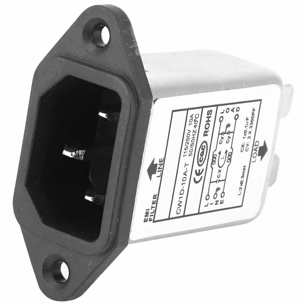 Filtr EMI gniazdo Panel Mount 10A komponentów elektronicznych