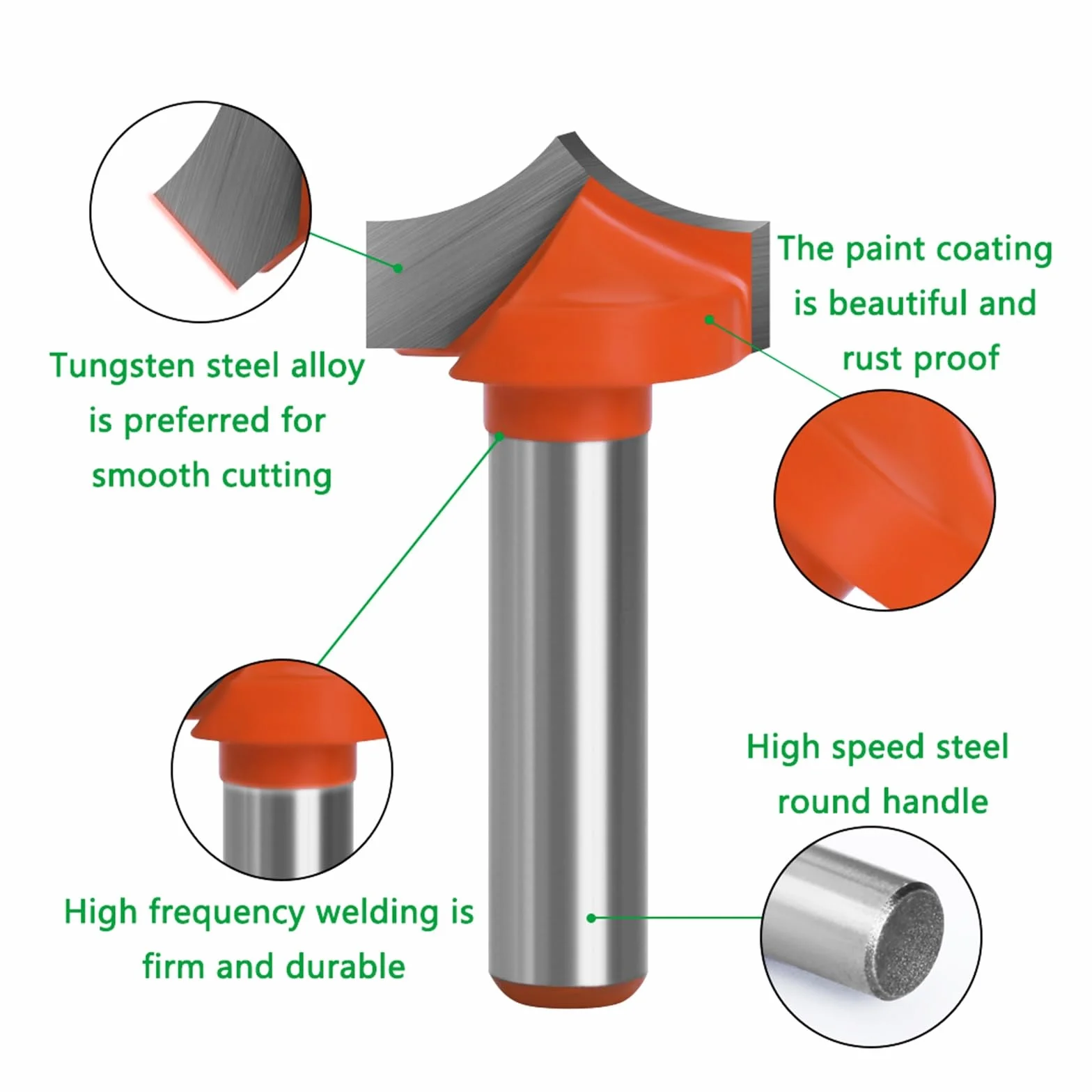 4 sztuk 8mm Shank węglik spiekany okrągły punkt Cut okrągły nos bity Shaker frezy narzędzia frez do drewna do drewna