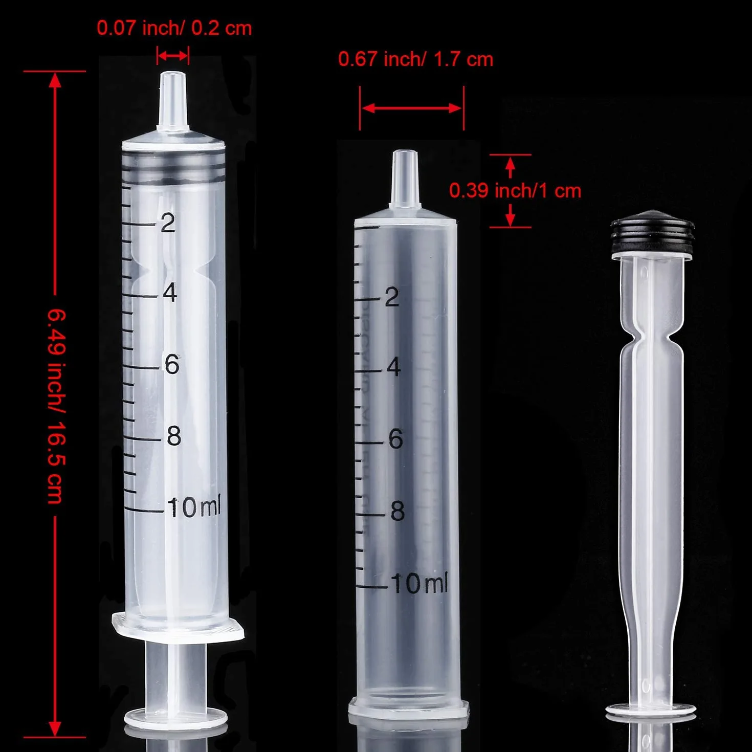 Strzykawka plastikowa wielokrotnego użytku 10 ml z adapterami do ekstrakcji