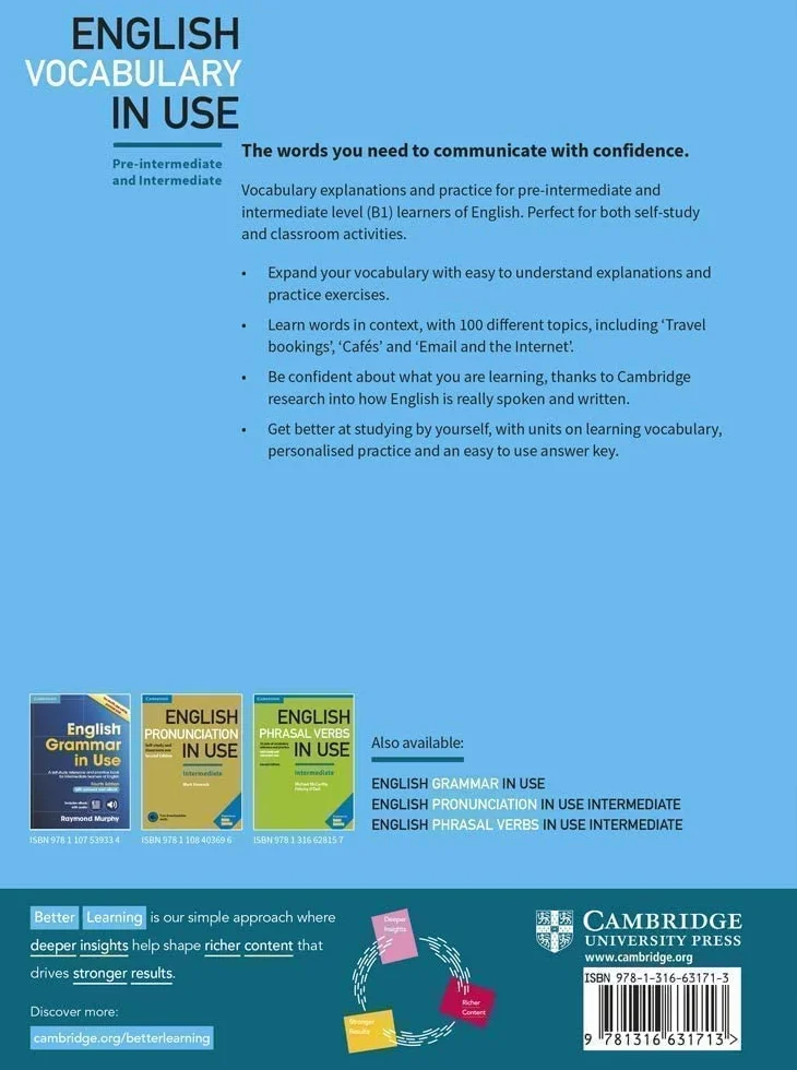 English Vocabulary in Use Pre-intermediate and Intermediate Book with Answers