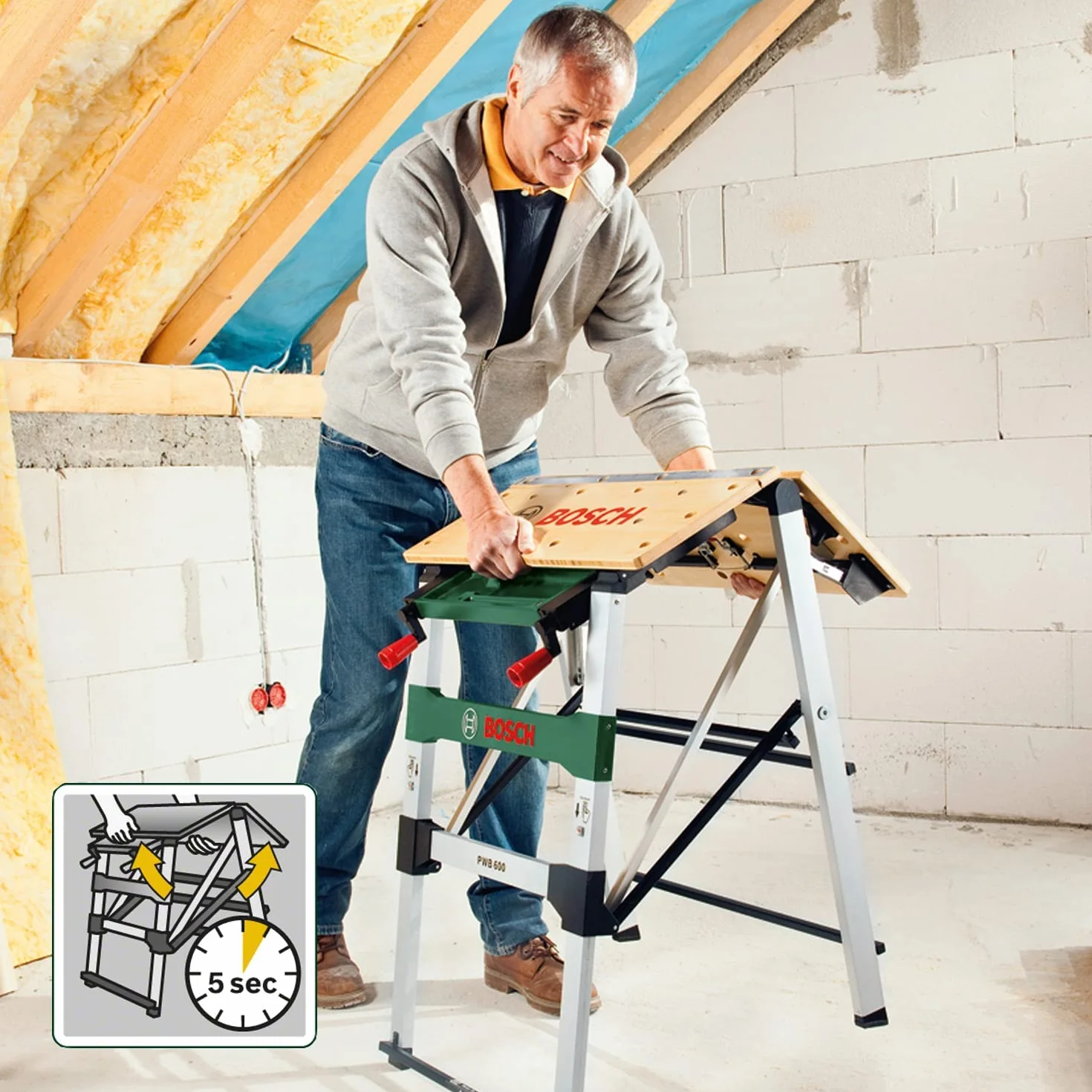 Stół roboczy Bosch PWB 600 200 kg 4 szczęki mocujące