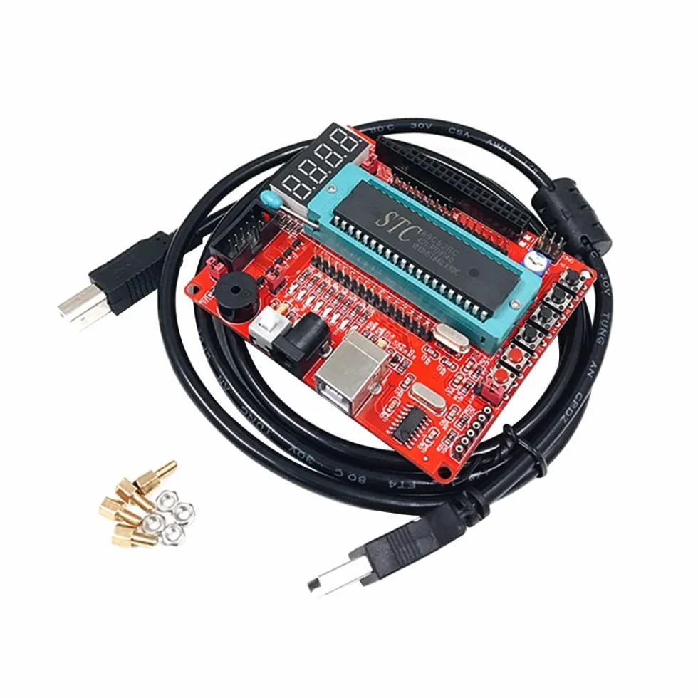 STC89C52 płytka rozwojowa 51 mikrokontrolerów C51 USB programowalna płyta kontrolera 8051 MCU z kablem USB