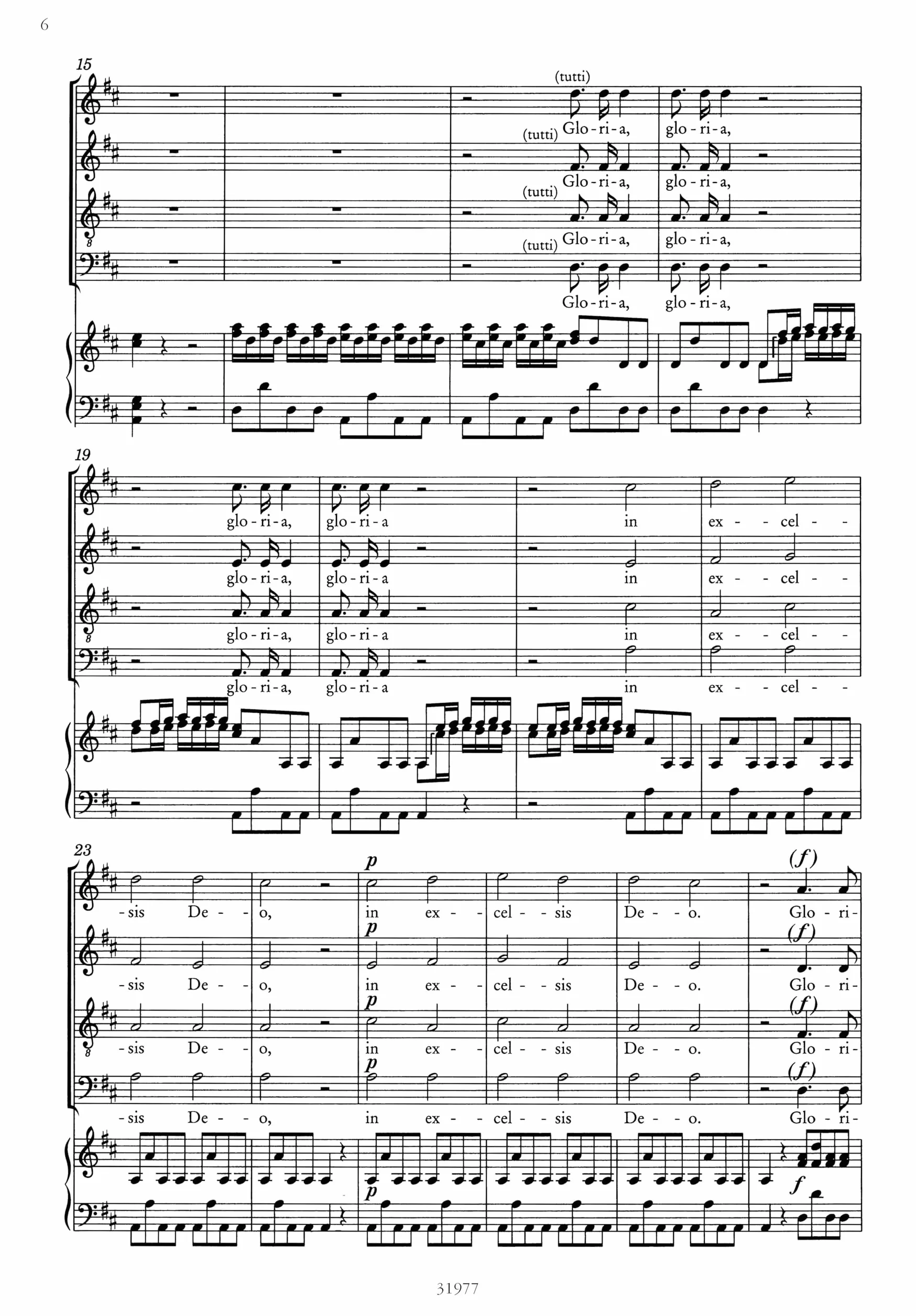 Gloria D-dur RV 589 Gloria in D Major RV 589 Chant Klavierauszug