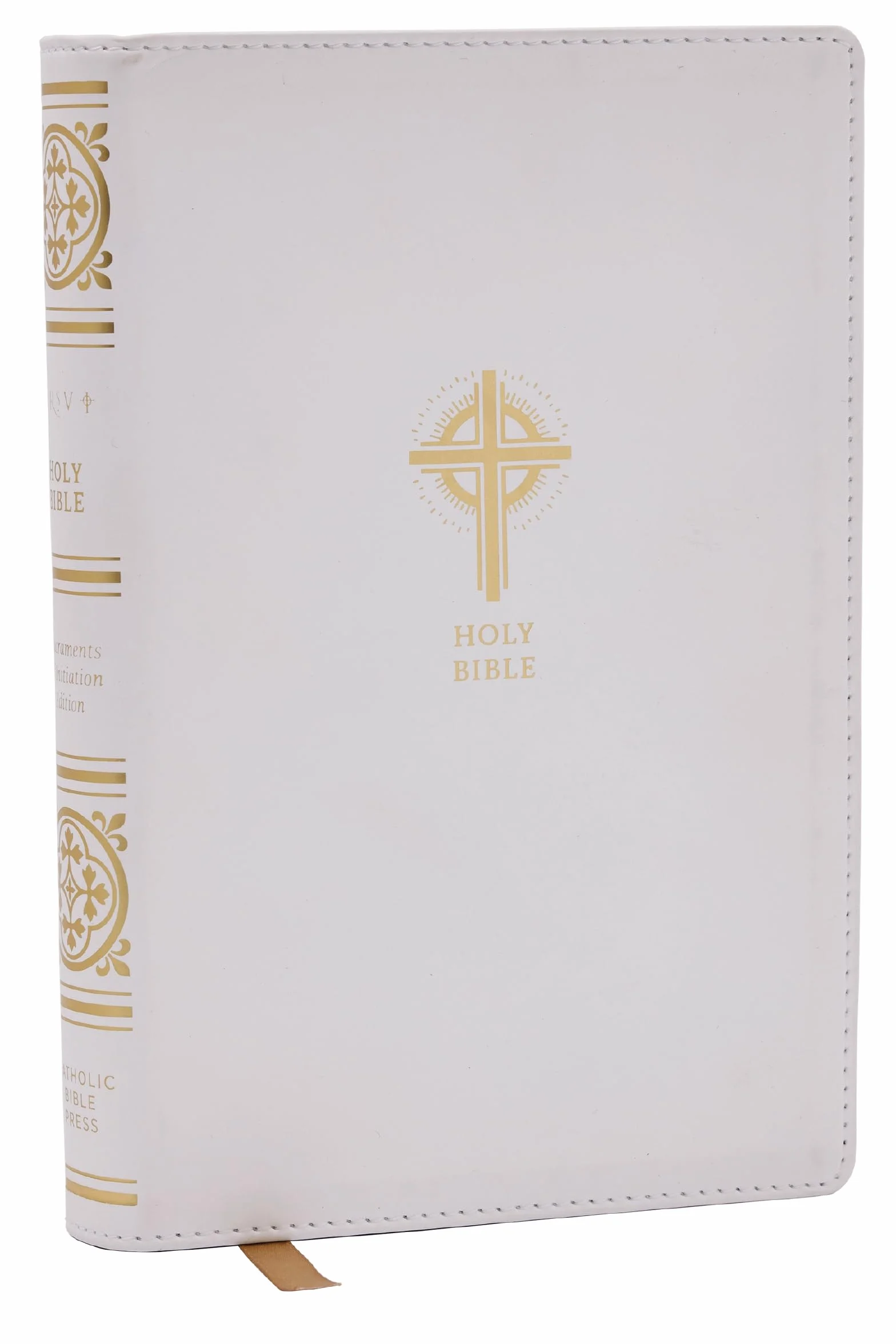 Catholic Bible, White Leathersoft, Comfort Print, New Revised Standard Version, Sacraments of Initiation Edition