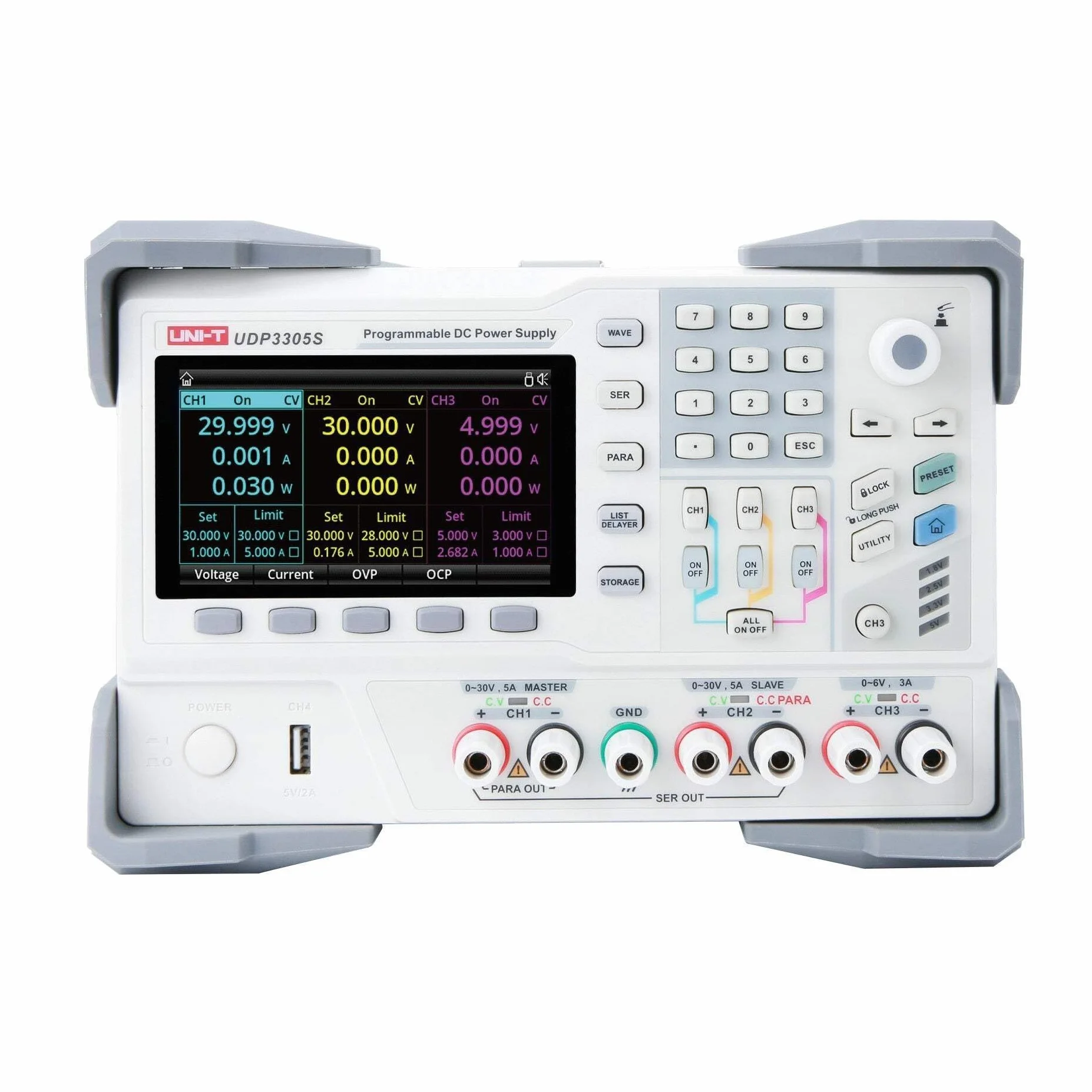 UNI-T UDP3305S programowalny liniowy zasilacz laboratoryjny DC 4 kanały 328 W 1 mV 1 mA