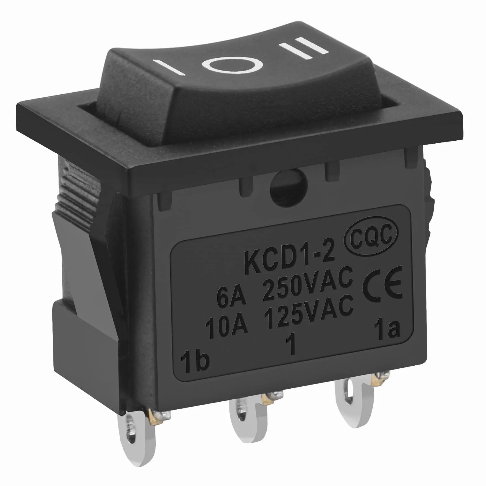 Heschen czarne prostokątne przełączniki kołyskowe ON-OFF-ON, SPDT, 3 pozycje, 3 zaciski, AC250 V/6 A, AC125 V/10 A, do samochodu, łodzi, sprzętu AGD