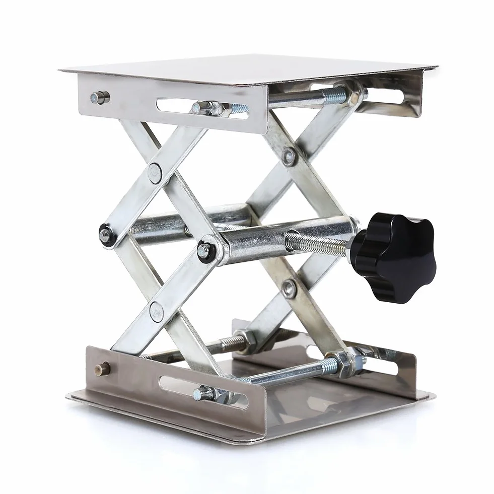 Platforma podnosząca laboratoryjna ze stali nierdzewnej 100 x 100 mm, zakres wysokości 45-150 mm