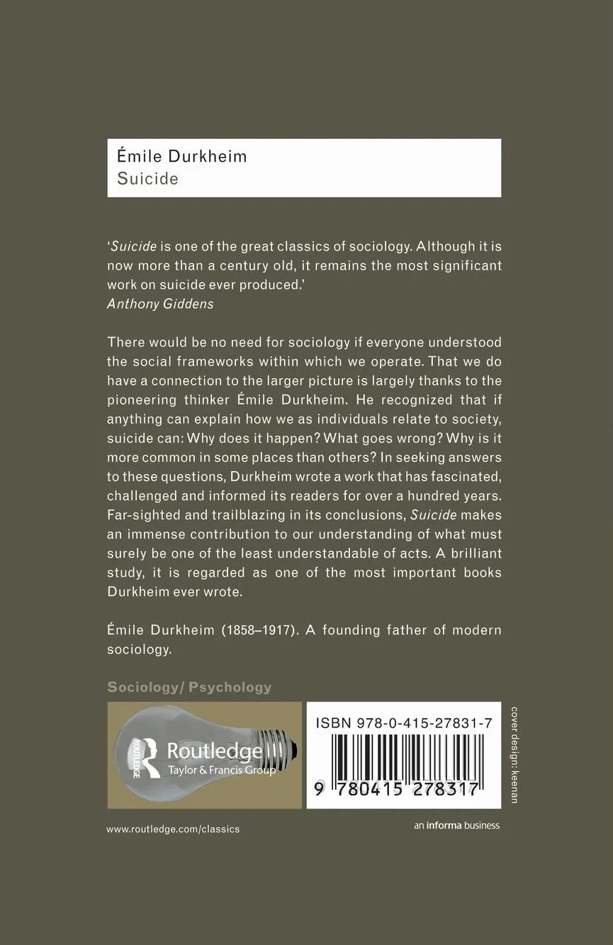 Suicide: A Study in Sociology