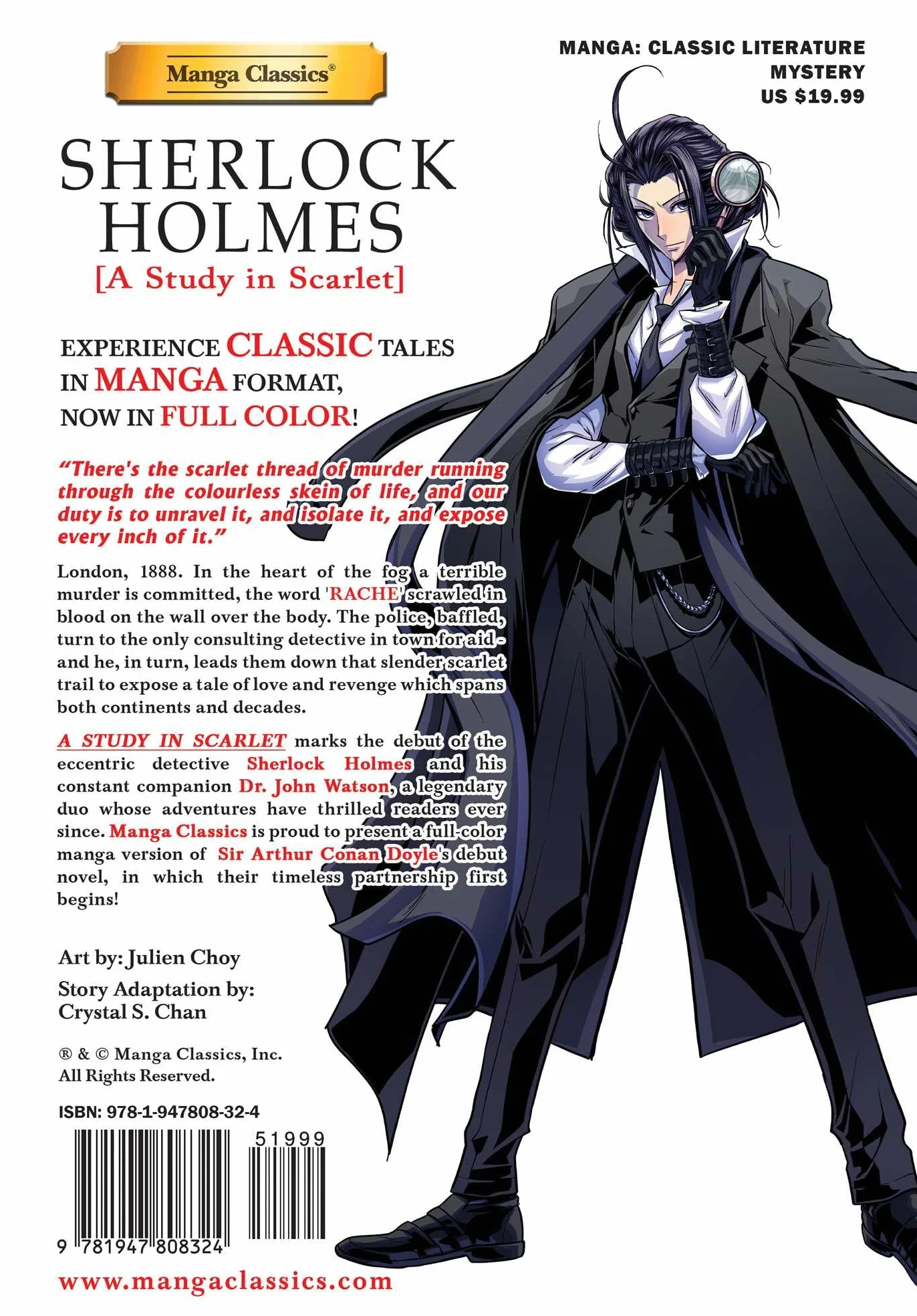 Manga Classics: Sherlock Holmes Vol. 1 a Study in Scarlet (Paperback)