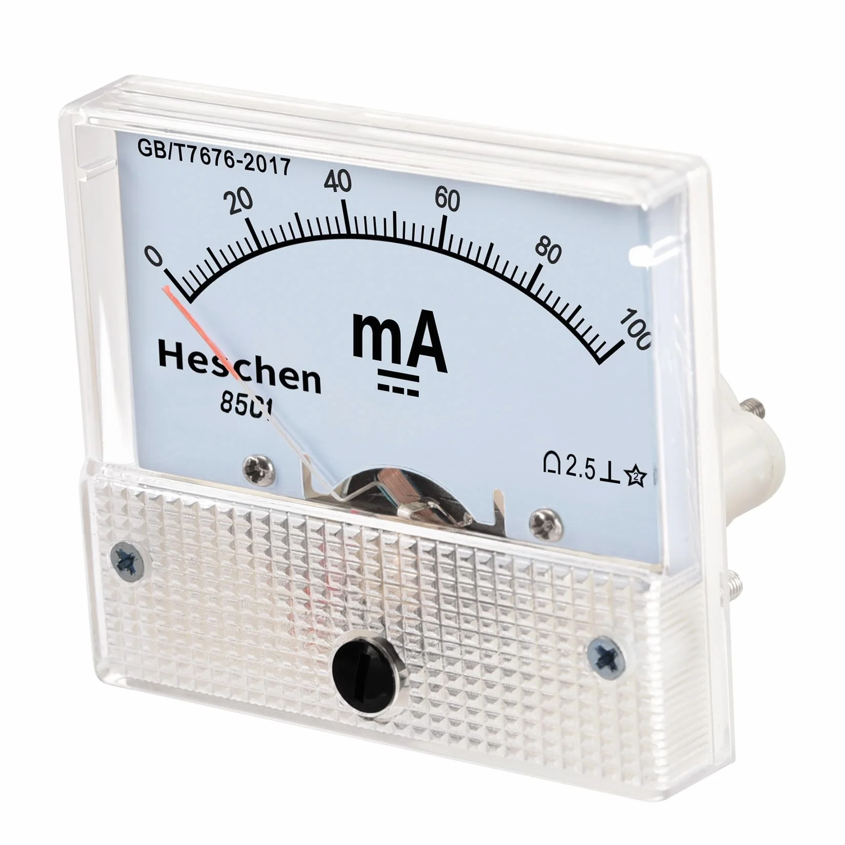 Heschen 85C1-100 mA prostokątny panel zamontowany miernik prądu miernik prądu DC 0-100 mA klasa 2,5 biały