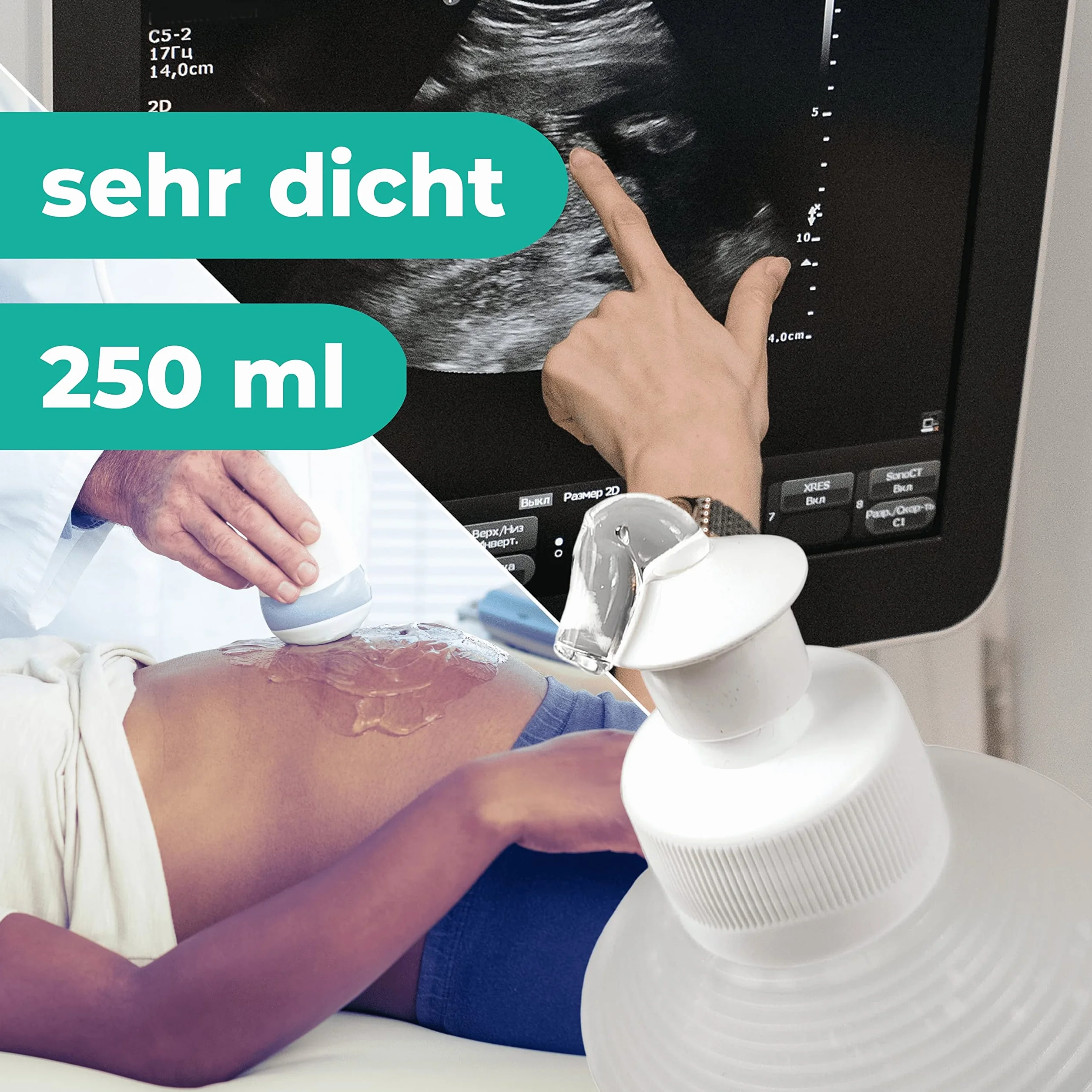 żel do ultradźwięków hipoalergiczny 250 ml do diagnostyki ultrasonograficznej i dopplerowskiej