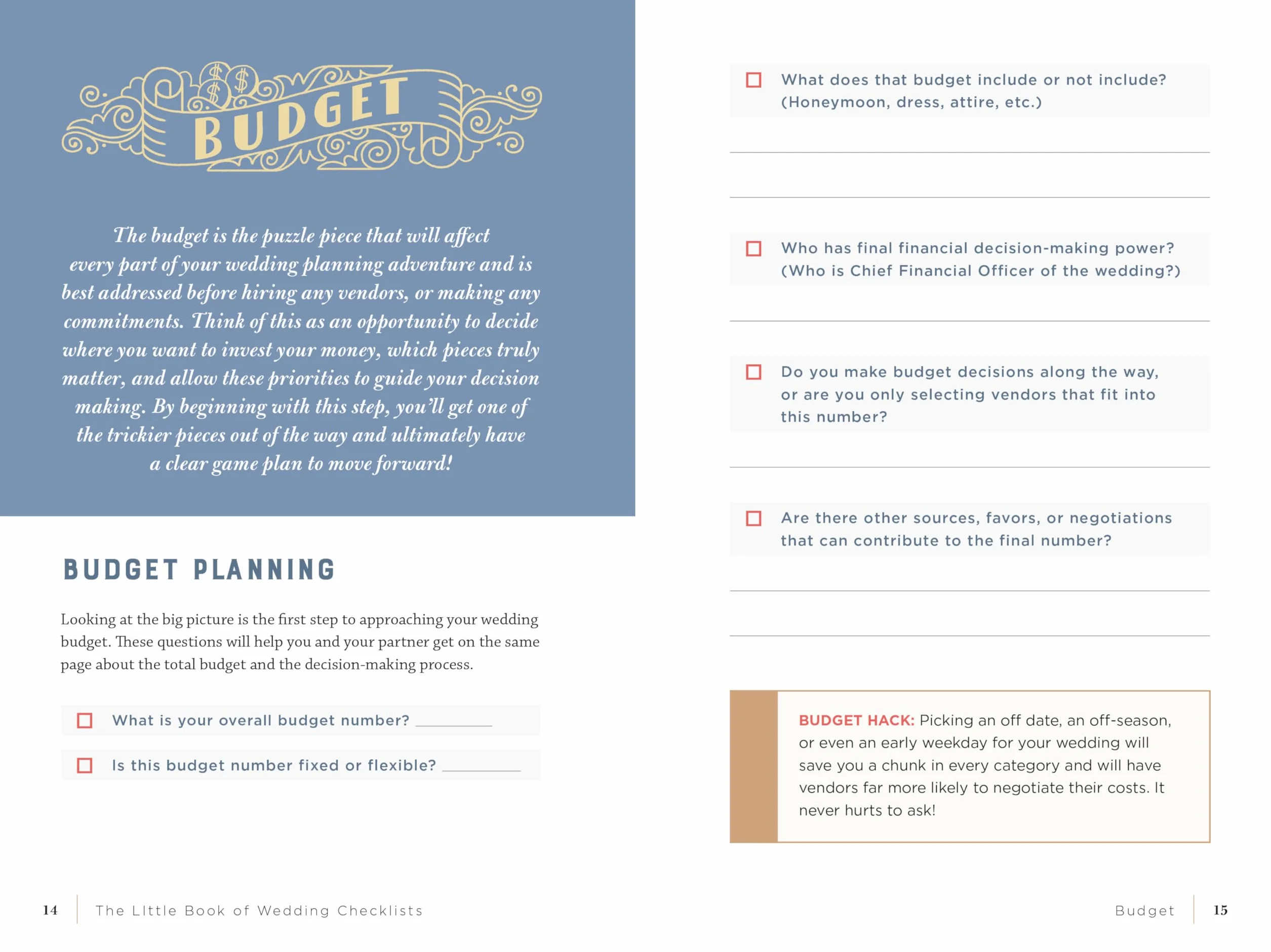 The Little Book of Wedding Checklists: All the Lists and Tips You Need to Plan the Big Day