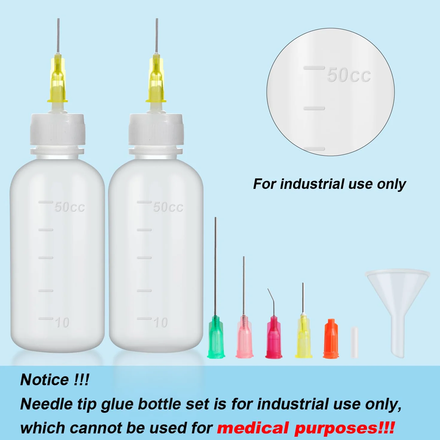 Rybtd 5 szt. aplikatora do butelki igłowej, 50 ml, precyzyjna z klejem z końcówką igłową, aplikatory do płynu, oleju, farby