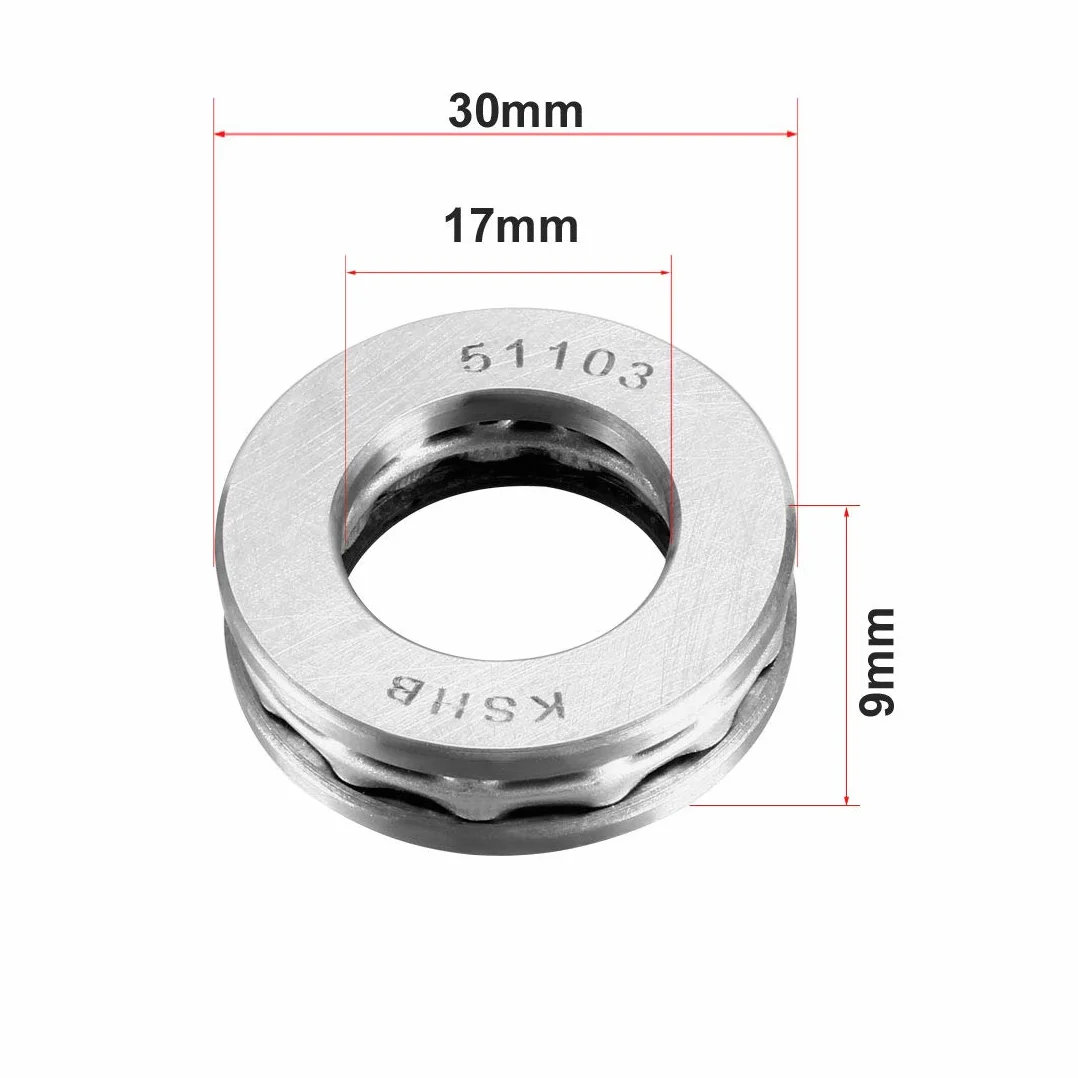 łożysko kulkowe osiowe 51103 17x30x9 mm stal chromowana ABEC3