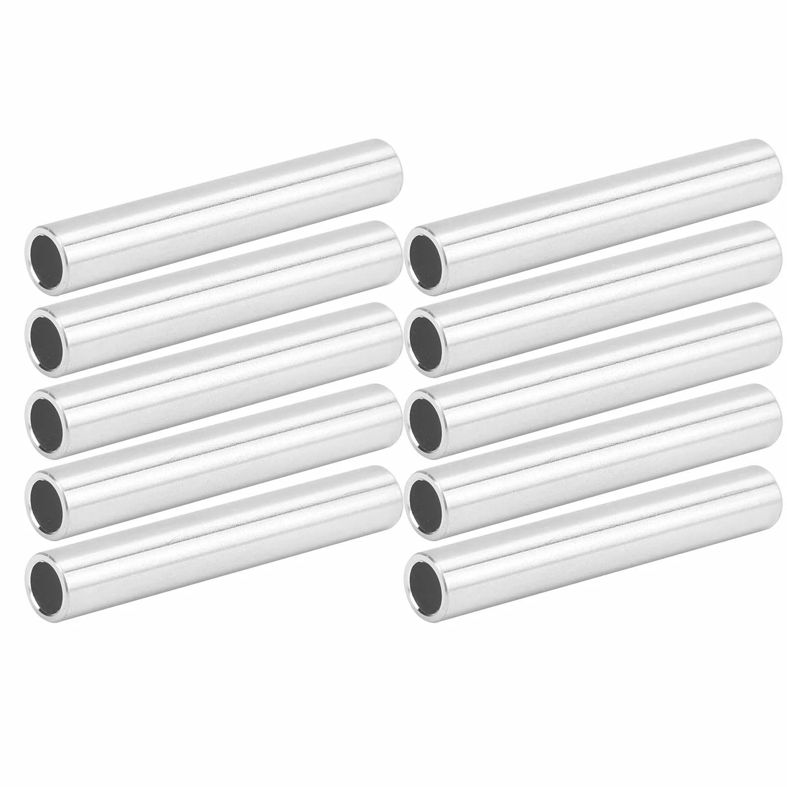 Rura Aluminiowa, Okrągła Aluminiowa Rura, Bezszwowa Aluminiowa Prosta Rura, Długość 50 Mm, 6 Mm ID i 8 Mm OD, 10 Sztuk