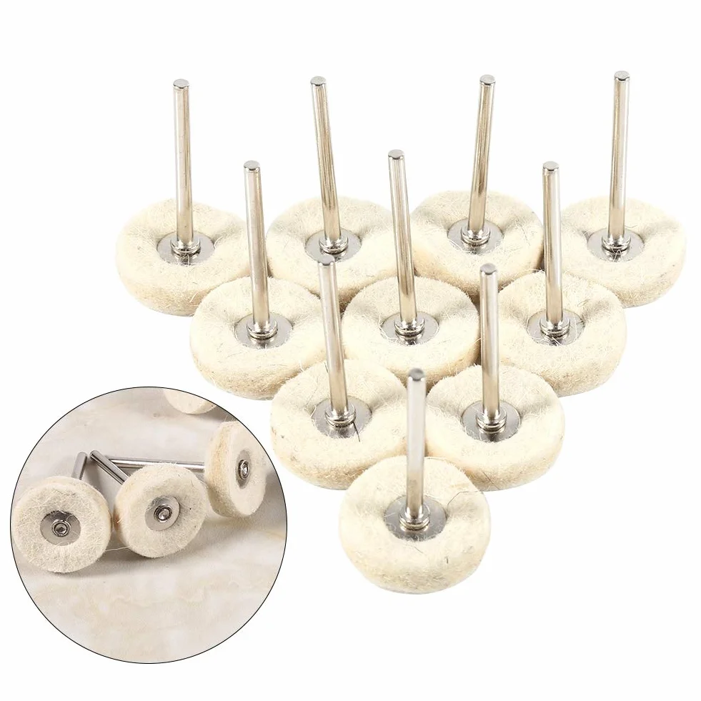 Ruedas de pulido de fieltro 25 mm, 10 sztuk, para taladro amoladora herramienta rotativa