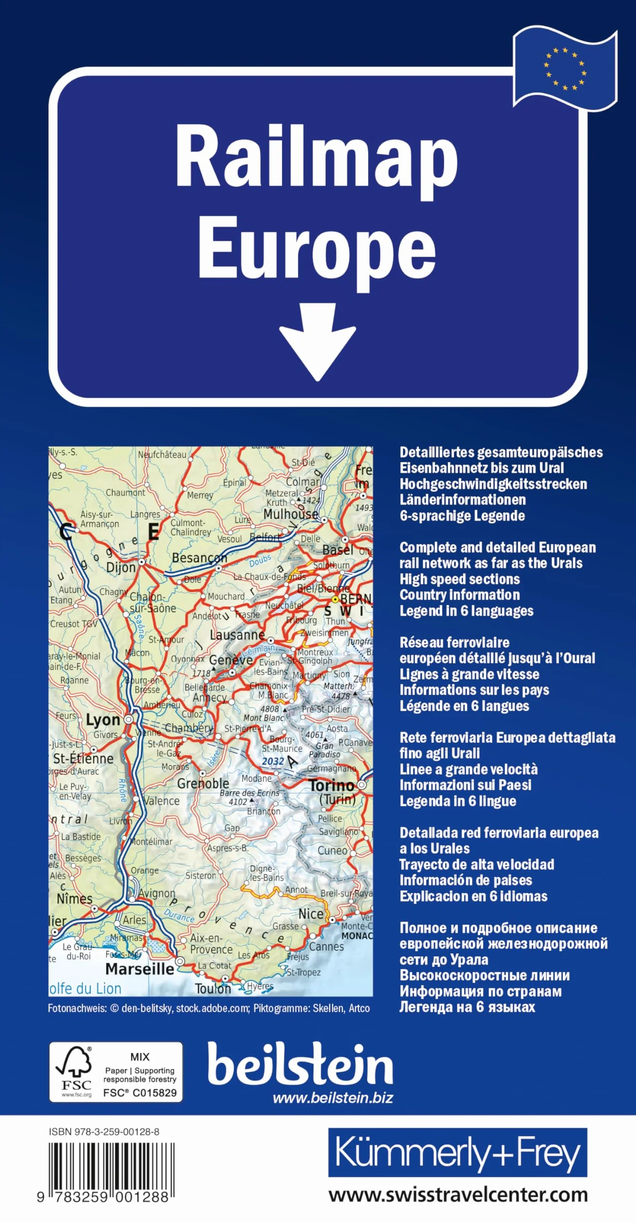 Kümmerly+Frey Europa Railmap 1:5 Mio. – Praktisch, übersichtlich für Bahnreisende