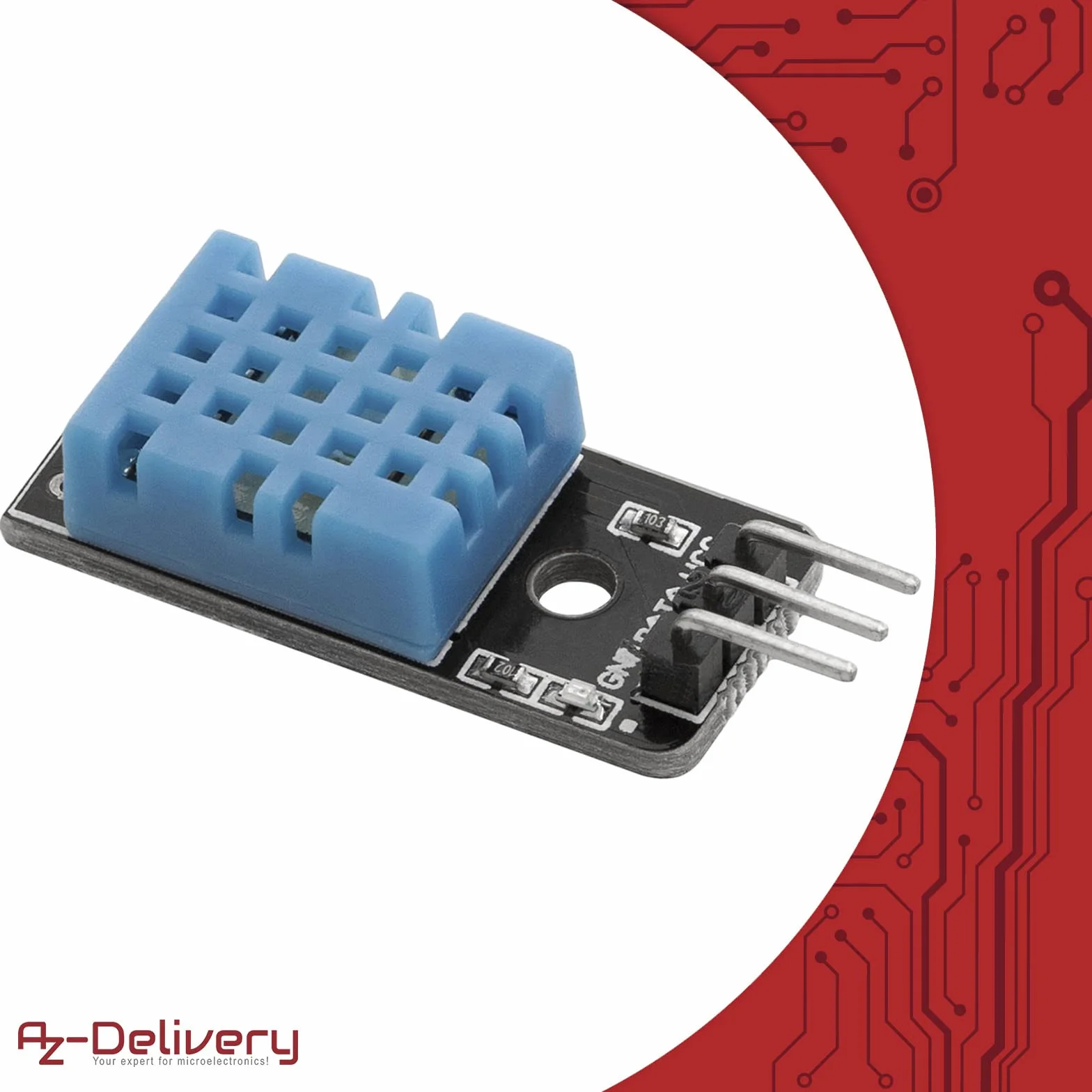 AZDelivery KY-015 DHT 11 Moduł czujnika temperatury kompatybilny z Arduino i Raspberry Pi w tym e-Book!