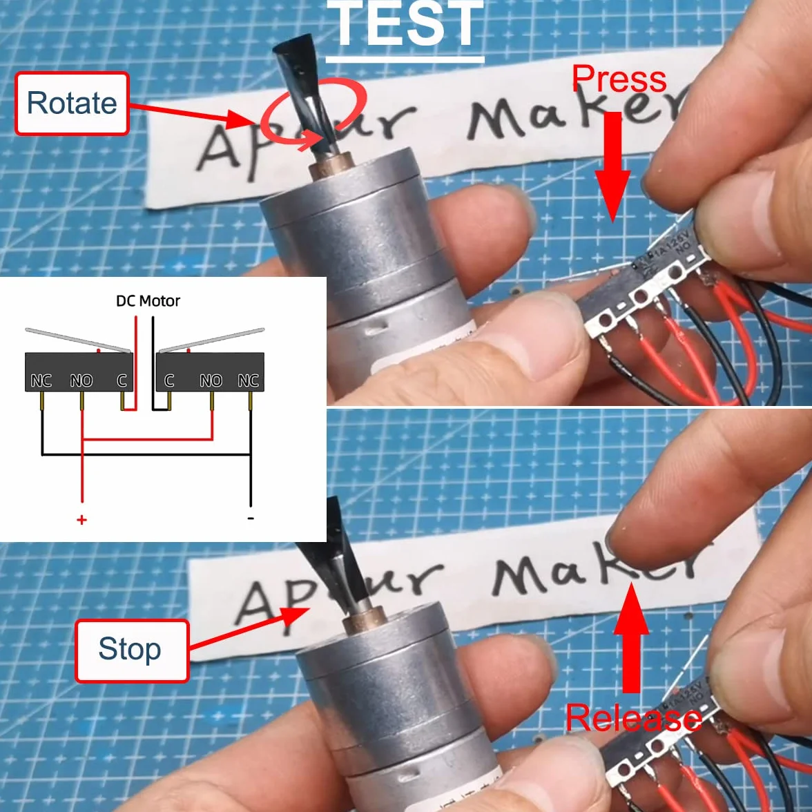 Mikroprzełącznik zakończenia biegu NO+NC 3PIN 125V 1A dźwignia prawy zawias czarny