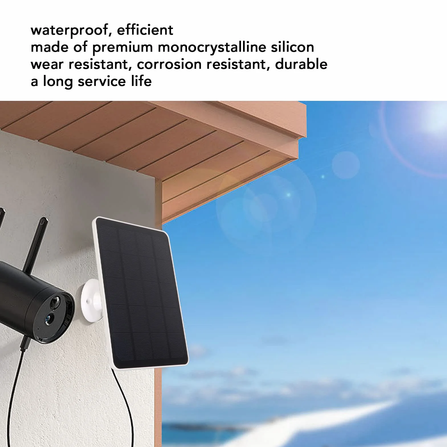 Panel Słoneczny 4W IP65 Do Kamery Bezpieczeństwa Eufycam Essential Spotlight XL Spotlight Biały