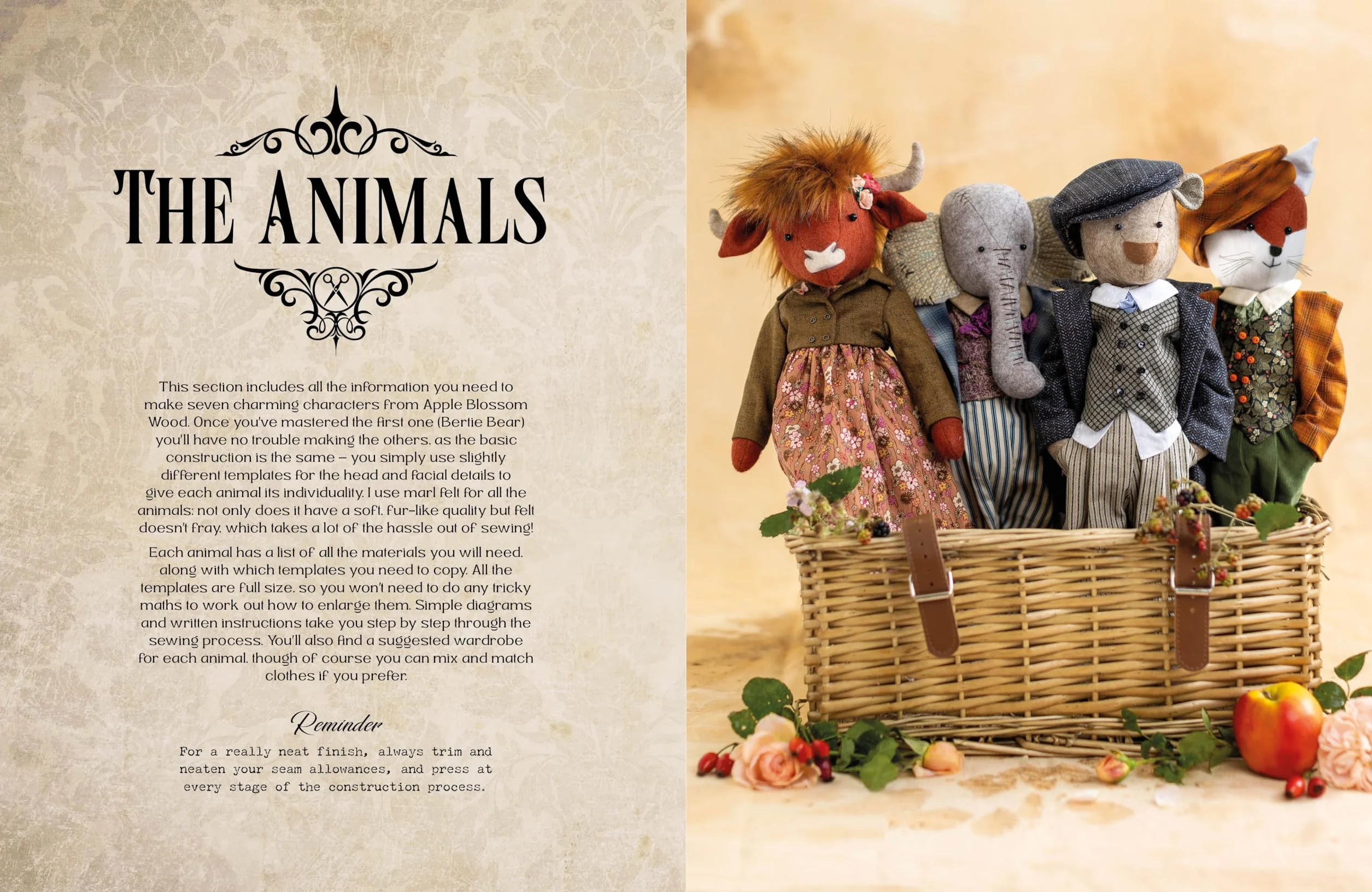 Sew Felt Animals from Apple Blossom Wood: Practical Guide to Sewing Heirloom Animal Dolls and Clothing