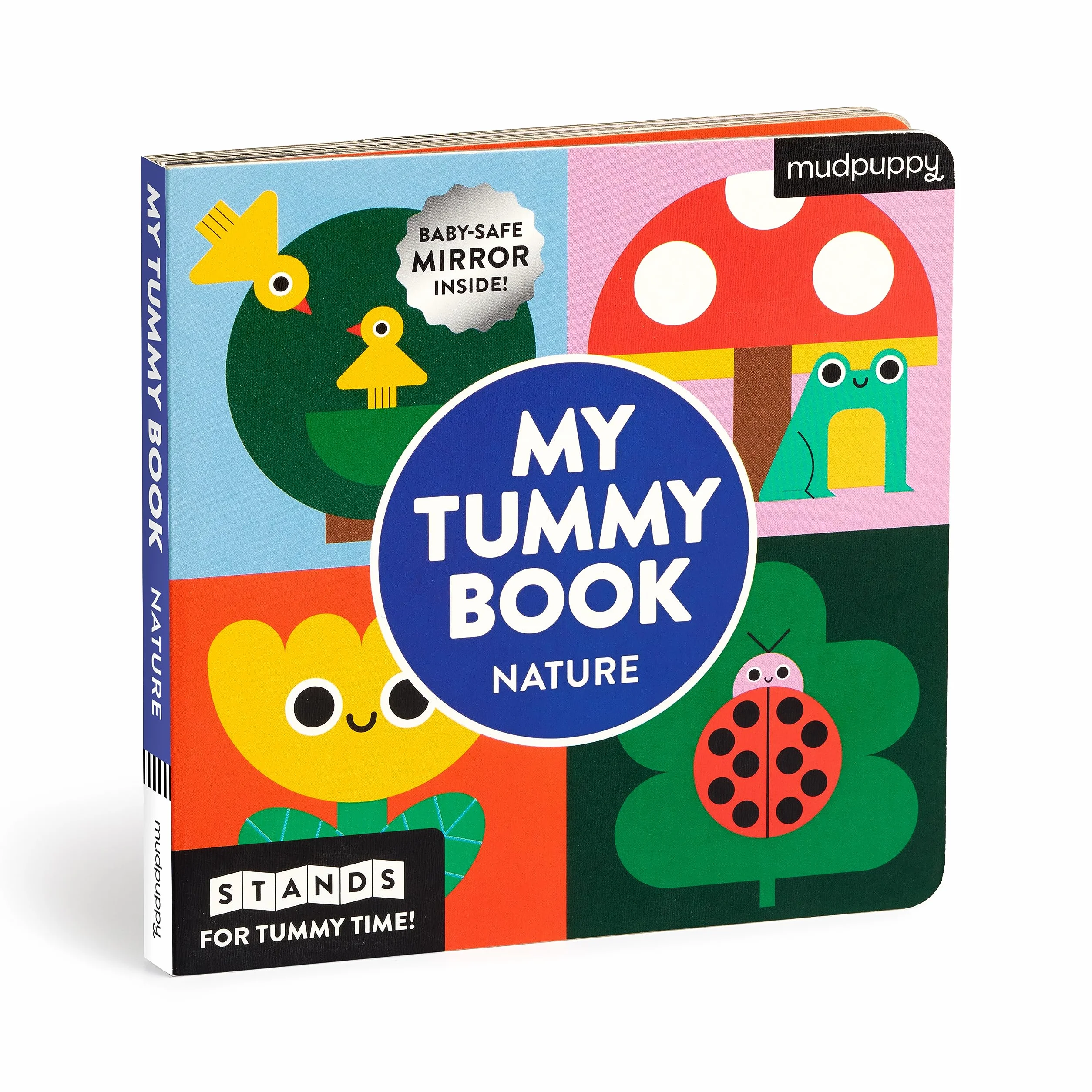 Nature My Tummy Book: High-Contrast Fold-Out Book That Stands for Tummy Time, Baby-Safe Mirror Inside!
