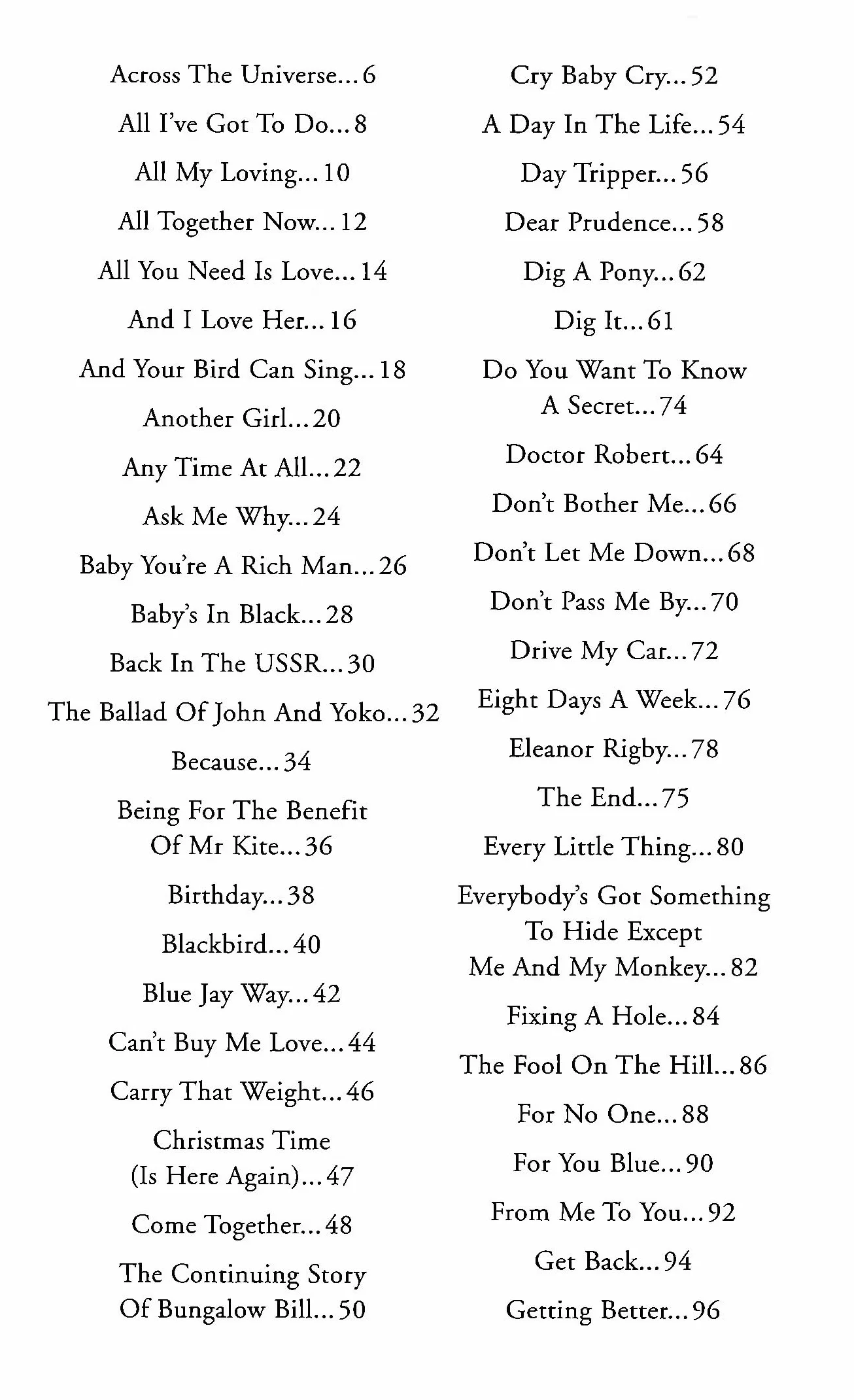 The Beatles The Little Black Songbook: Paroles et Accords (194 Chansons)