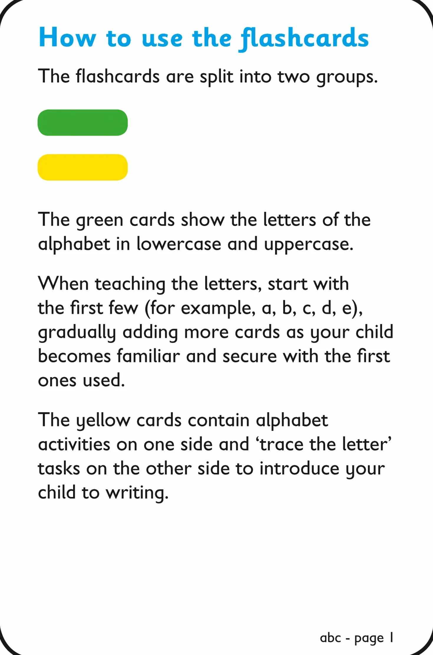 abc Flashcards: Ideal for home learning