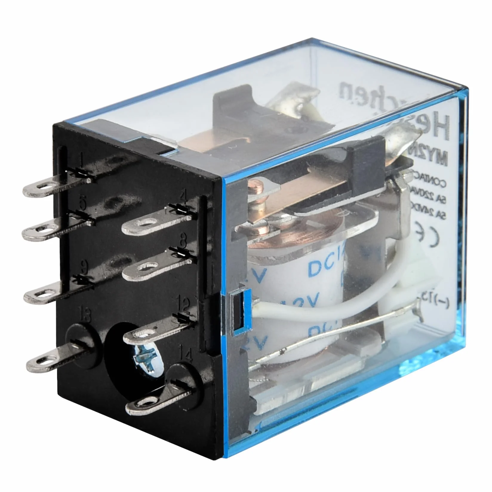 Heschen Gereral przekaźnik MY2NJ 12 V DC cewka 5 A 24 V DC/220 V AC DPDT wskaźnik LED 8-pinowy zacisk