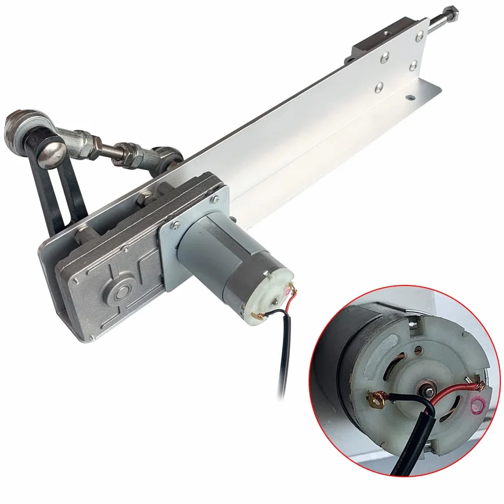 Toplionace Siłownik Liniowy z Cyklem Posuwisto Zwrotnym, Regulowany Silnik z Przekładnią Teleskopową 12 V/24 V DC DIY z Regulatorem Prędkości Skok 3-15 cm (DC24V, 45RPM)