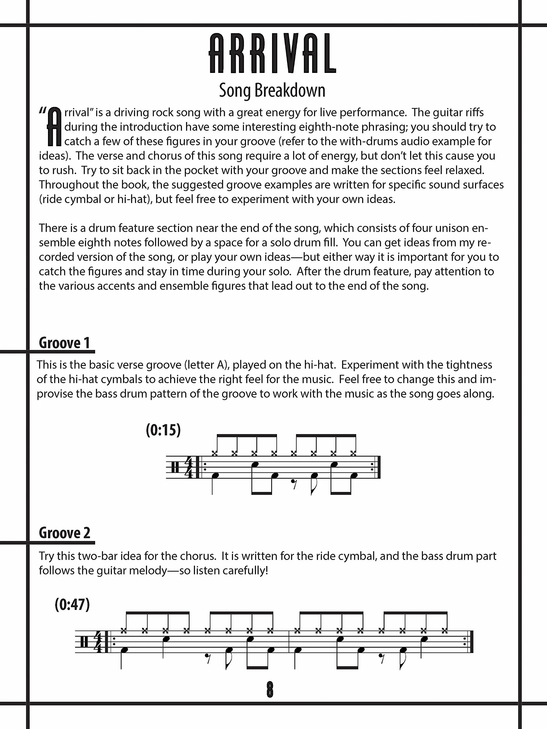 Arrival -- Drum Play Along: Contemporary Rock, Progressive, and Funk Songs for Drummers, Book & CD