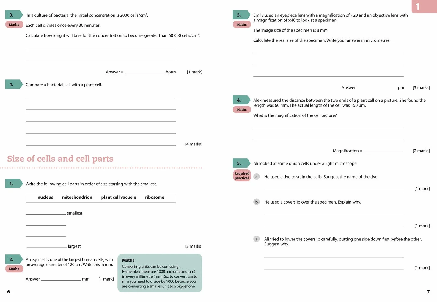 AQA GCSE (9–1) Biology Grade 6–7 Booster Workbook