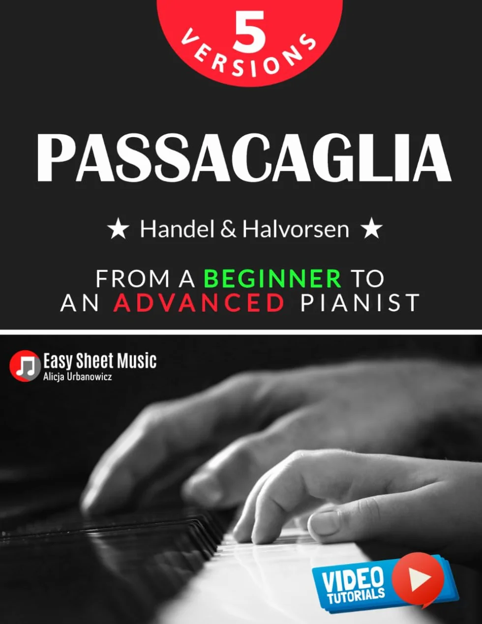 Passacaglia Handel Halvorsen 5 Versions Easy Medium Original Sheet Music Piano Duet Video Tutorials